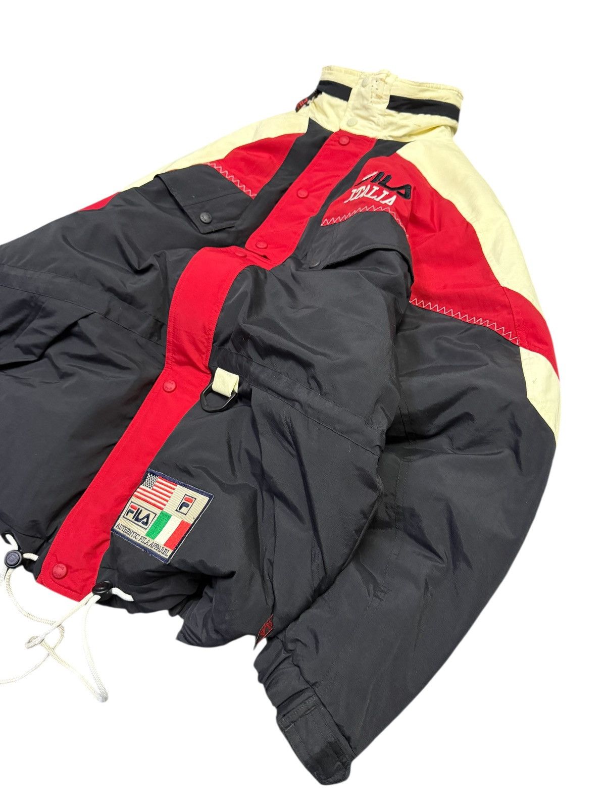 Fila Vintage Fila Italia Ski Colourblock Jacket Foldable Hoodie Size US M / EU 48-50 / 2 - 2 Thumbnail