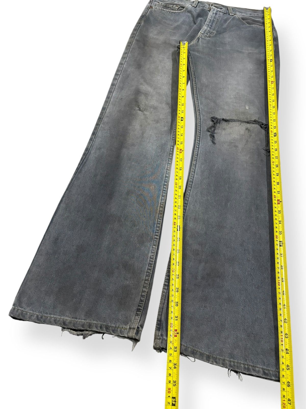 Levi's Vintage 90s Levis 517 Blue-Gray Faded Flare Distressed Jeans Size US 33 - 16 Thumbnail