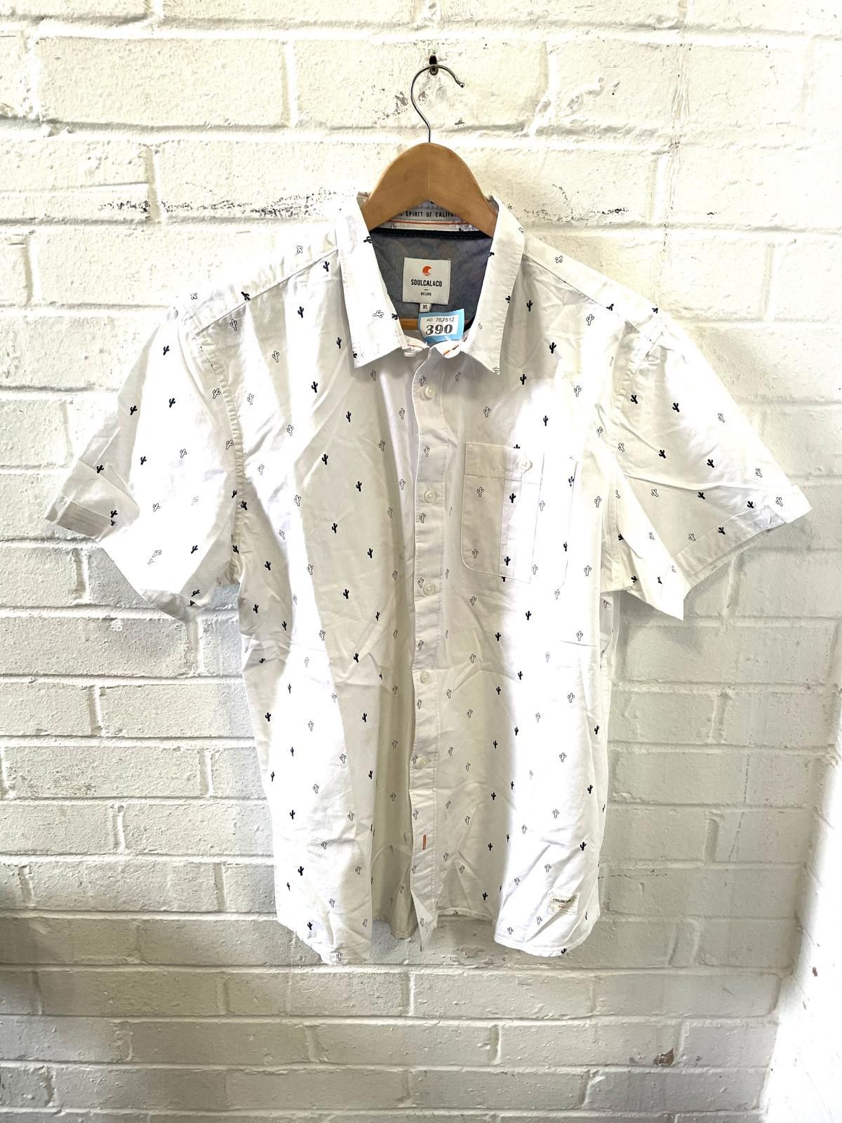 Designer Soulcai & Co Deluxe Men's Casual Shirt XL White with Black C Size US M / EU 48-50 / 2 - 1 Thumbnail