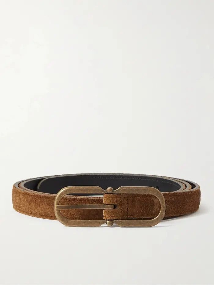 Saint Laurent Paris o1bcso1str1224 Size: 100/Allongee Buckle Belt in Brown Size ONE SIZE - 4 Thumbnail