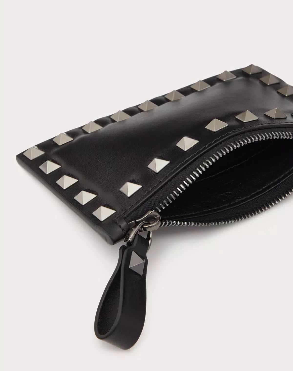 Valentino oc11z0725 Size:OS/Rockstud Calfskin Card Holder in black Size ONE SIZE - 6 Thumbnail