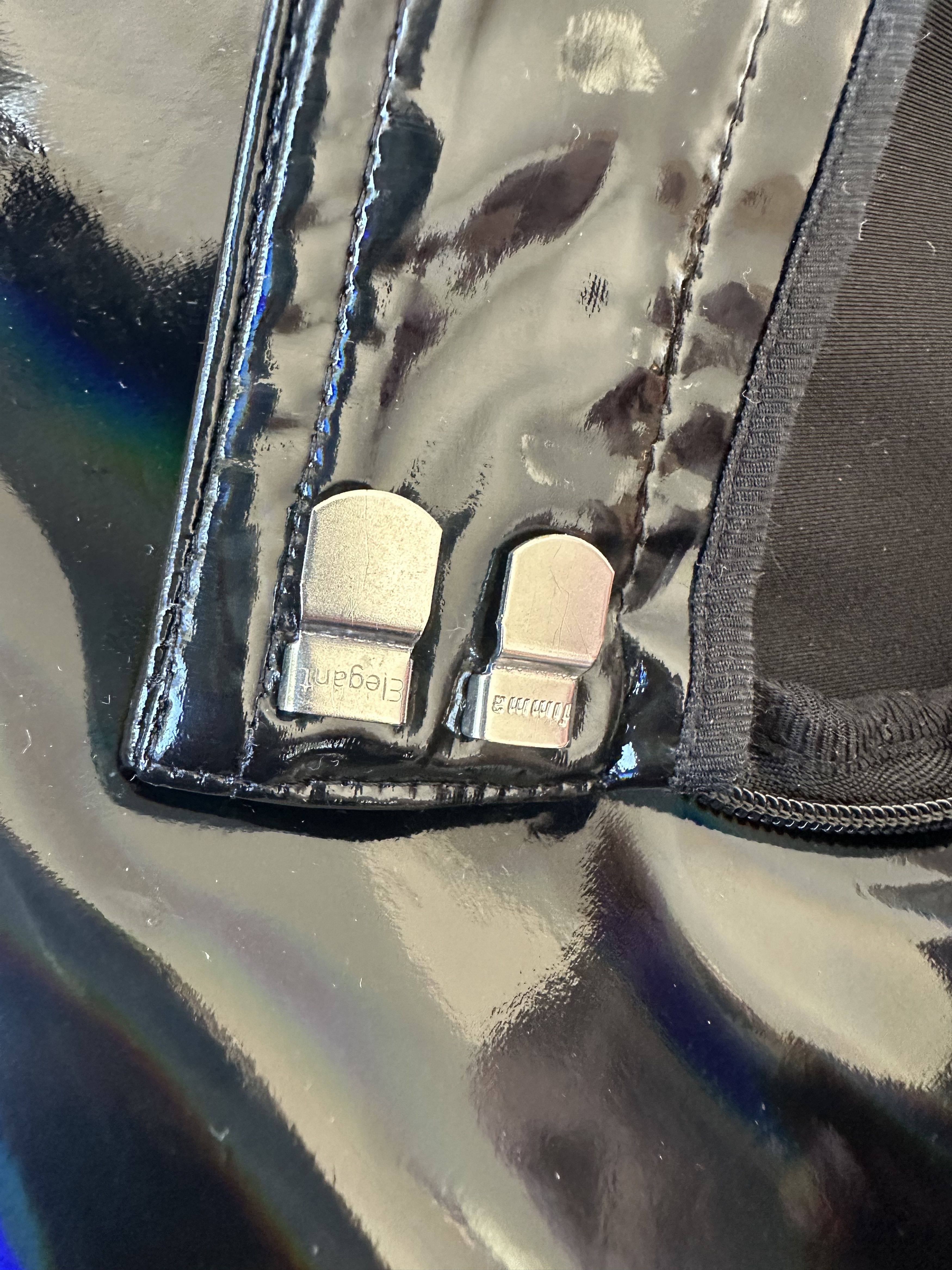 Balmain Balmain Patent High Waist Black Vinyl Trousers Holographic Size 25" / US 0 / IT 36 - 9 Thumbnail