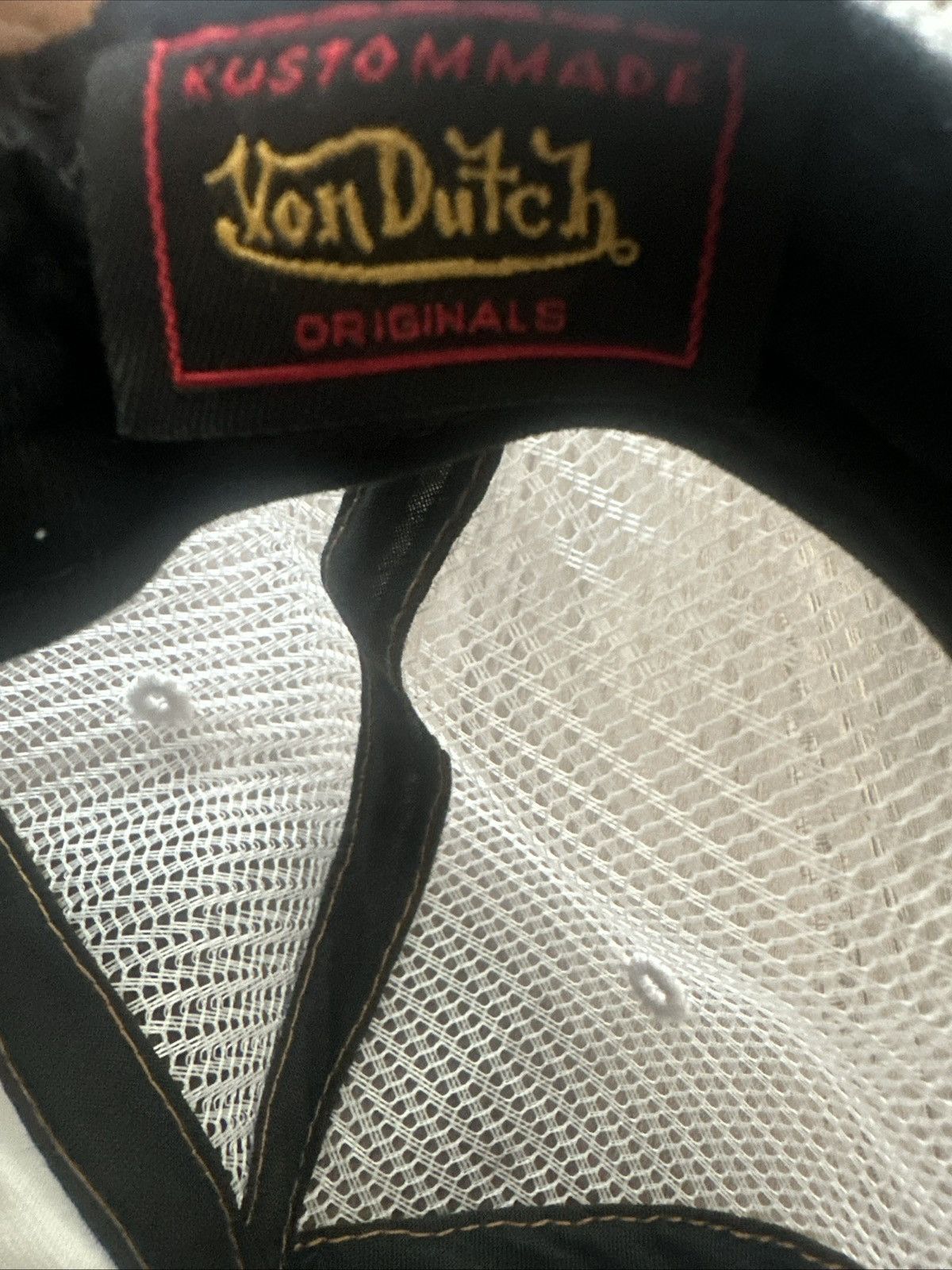 Von Dutch VON DUTCH White Mesh Trucker Snapback - Adjustable Hat Size ONE SIZE - 4 Thumbnail