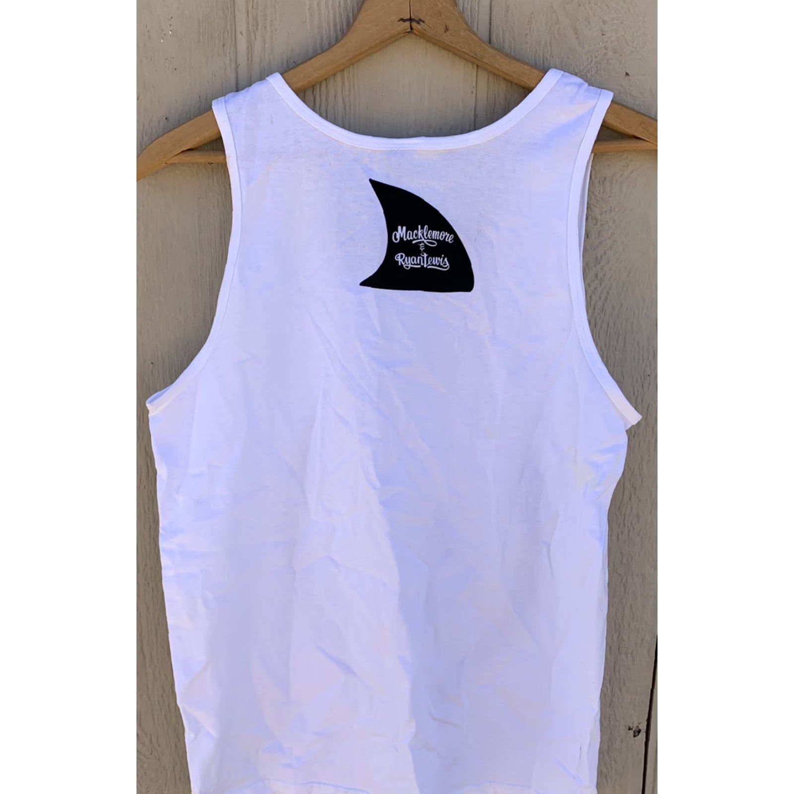 NANGA Shark Face Gang Macklemore & Ryan Lewis tank top M White Nike? Wait, original Brand: Winner’s Circle. Size US M / EU 48-50 / 2 - 3 Thumbnail