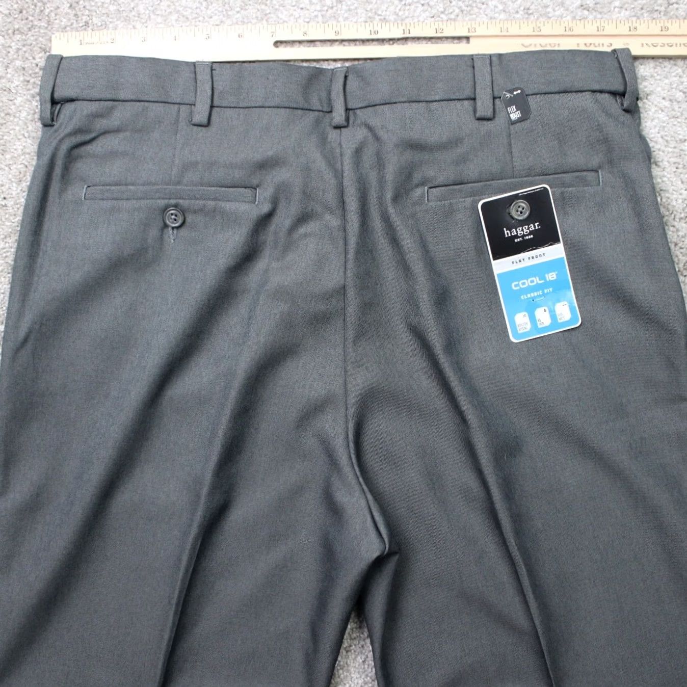 Haggar Haggar Gray Pants NWT Mens 36x34 Classic Fit Flat Front Non-Iron Stretch Dress Pants / 100% Polyester / 90s Preppy Theme / 36x34 Mens Size US 36 / EU 52 - 7 Thumbnail