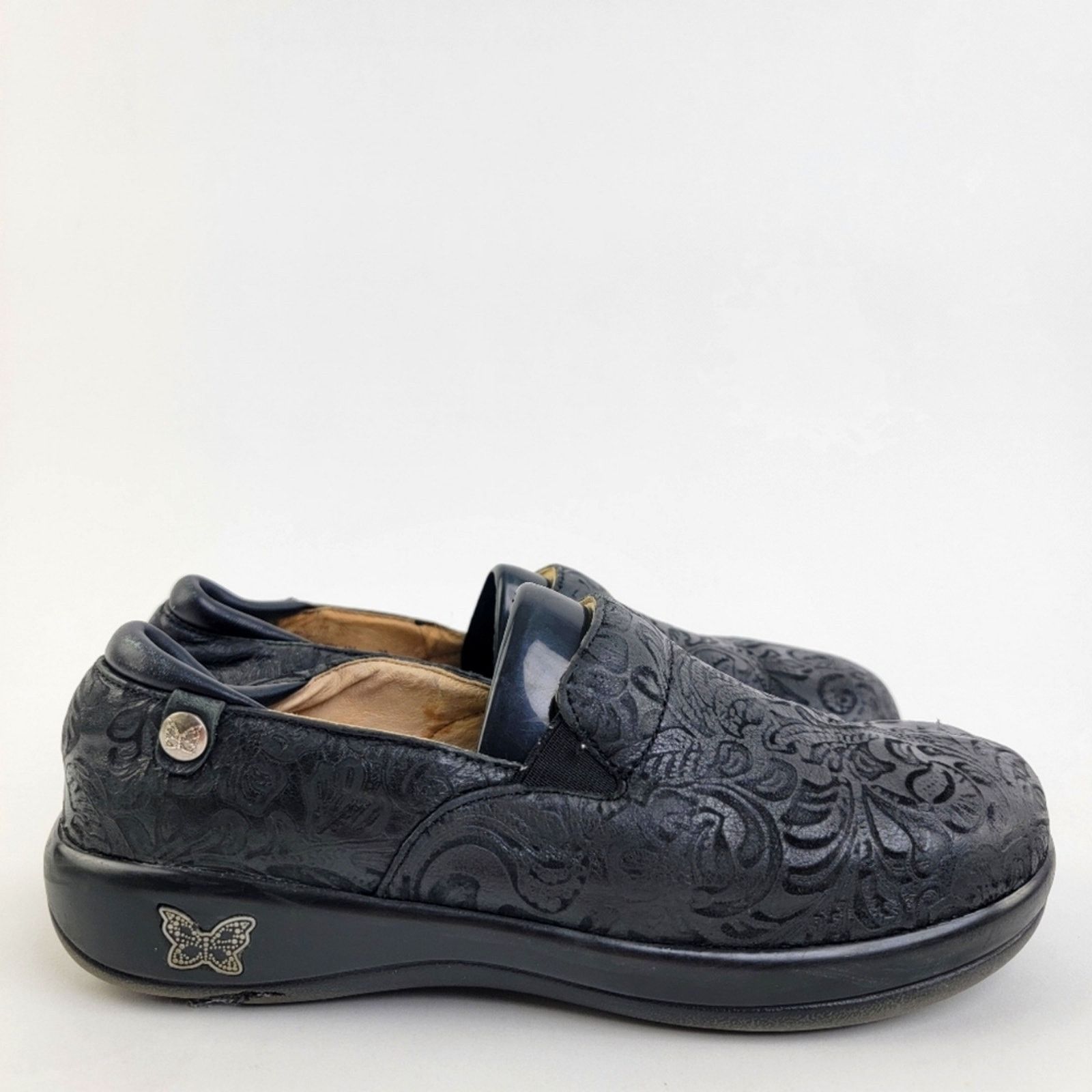 Designer Alegria Keli PRO Black Paisley Slip On Loafer Platform Clogs Size US 7 / IT 37 - 1 Thumbnail