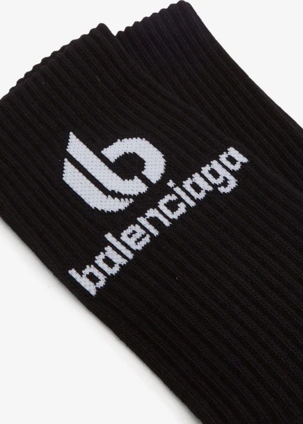 Balenciaga o1mt1gz0125 Size: M / Double B Socks in Black Size ONE SIZE - 2 Thumbnail