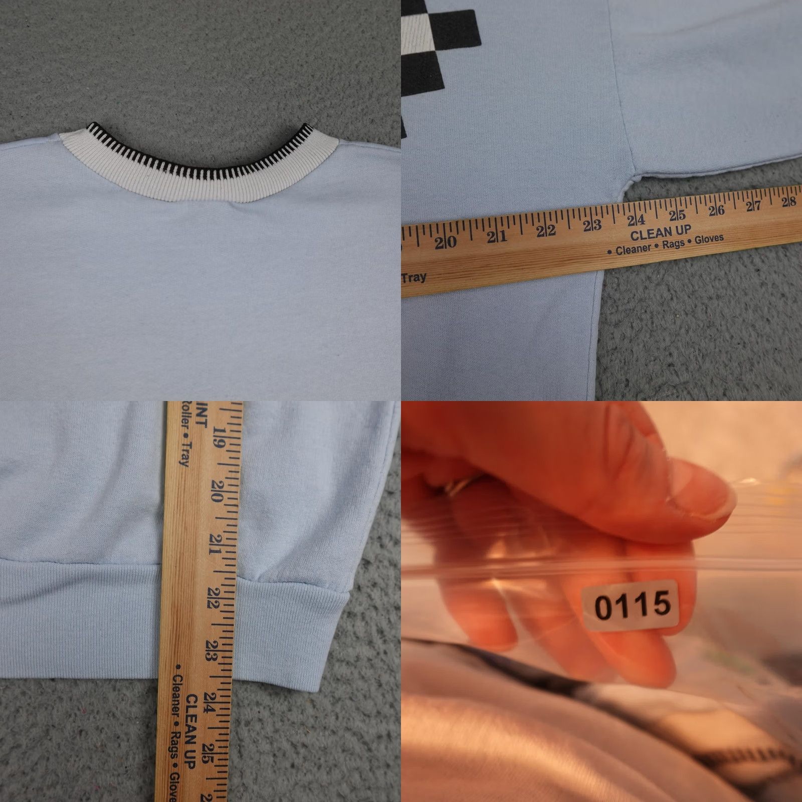 Vintage VINTAGE Briazzi Sweatshirt Womens L Blue Floral Checkerboard Graphic 90s Womens Size L / US 10 / IT 46 - 9 Thumbnail