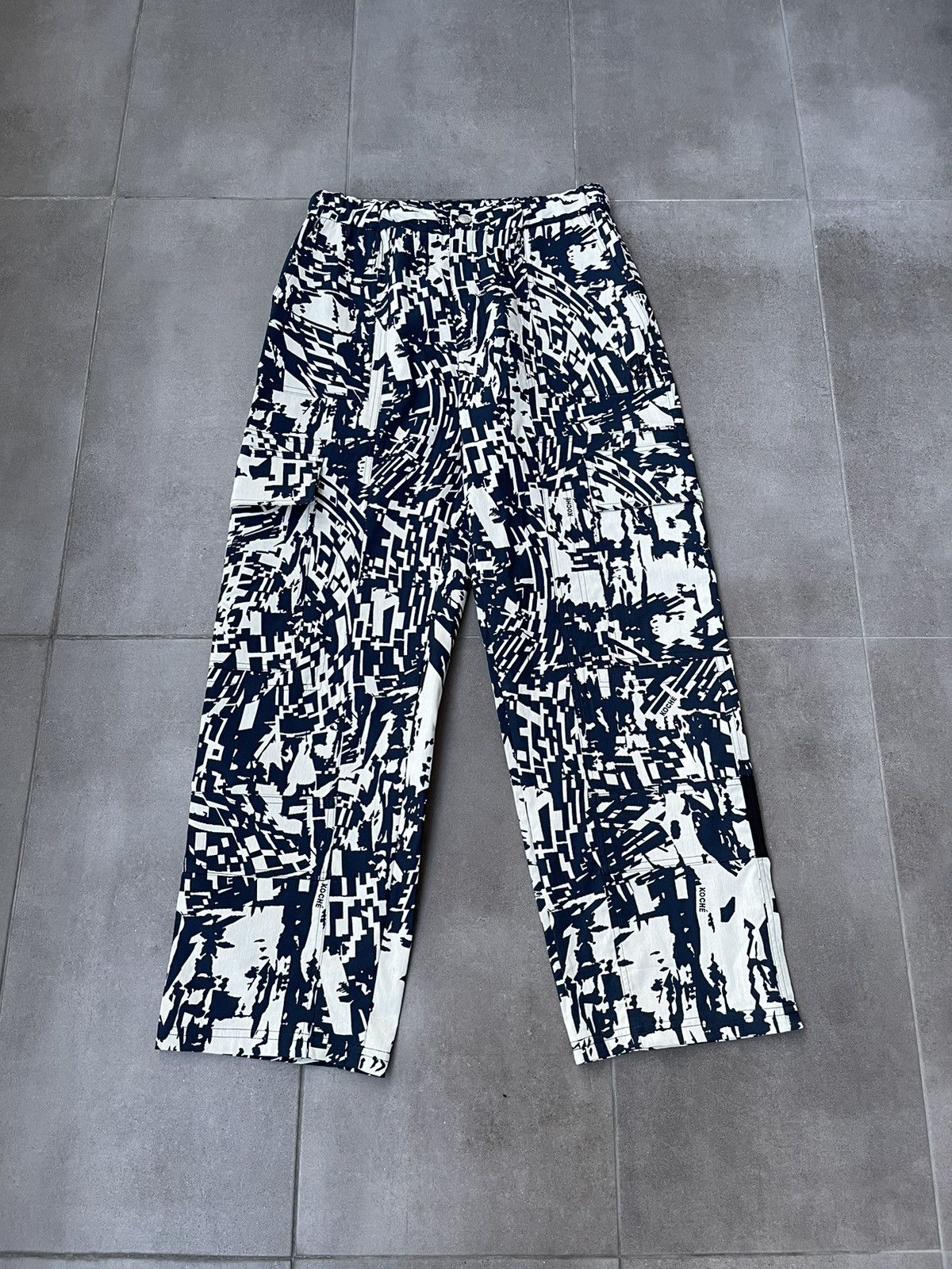 Other !DS! SS23 Koche Abstract White Blue Cargo Pants Size US 32 / EU 48 - 3 Thumbnail