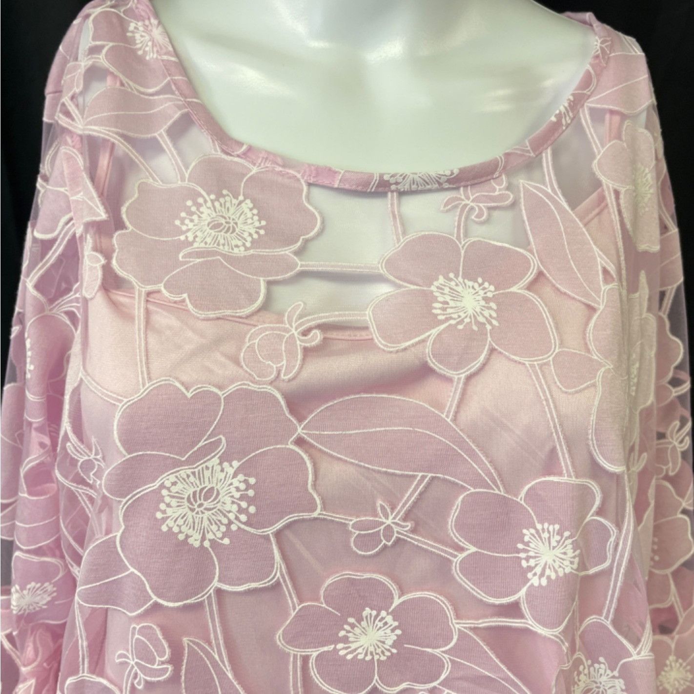 Other NY Collection Women's Pink Shirt/Blouse Size 1X SKU 4536 Size XL / US 12-14 / IT 48-50 - 3 Thumbnail