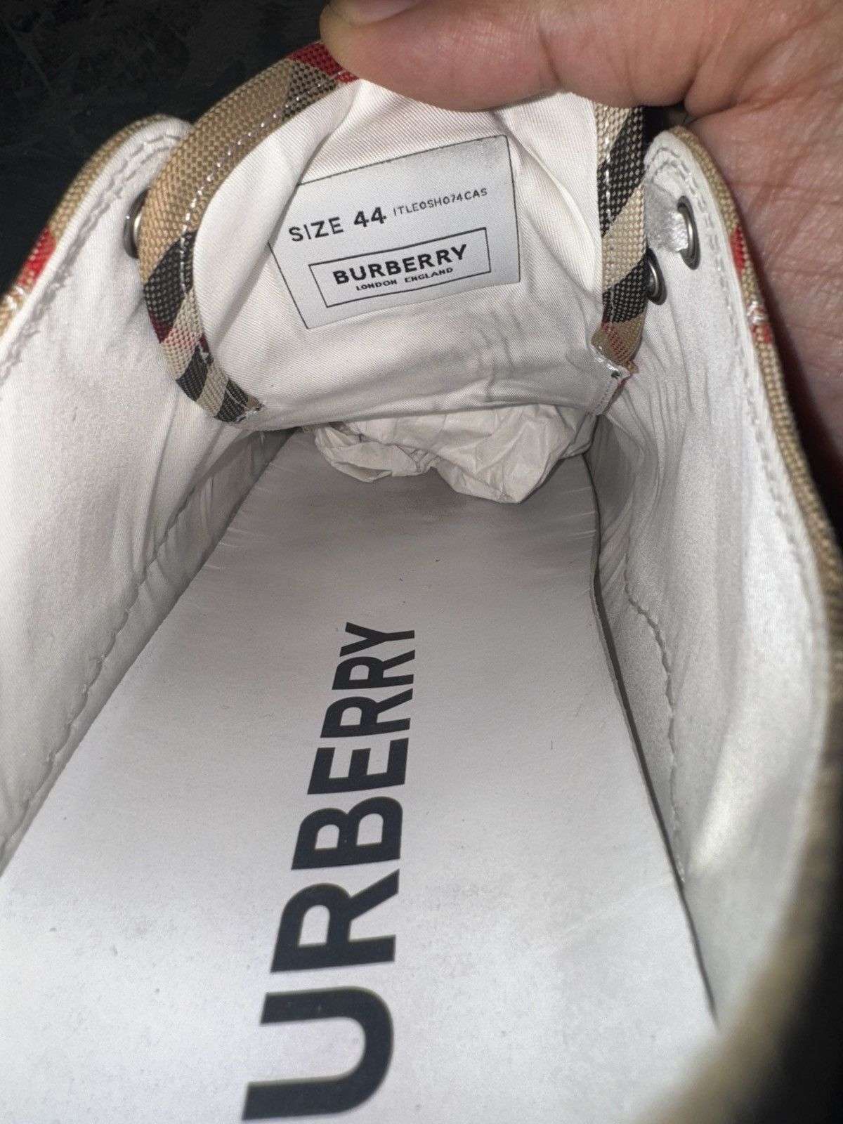 Burberry Burberry Beige Check Sneakers Size US 11 / EU 44 - 5 Thumbnail