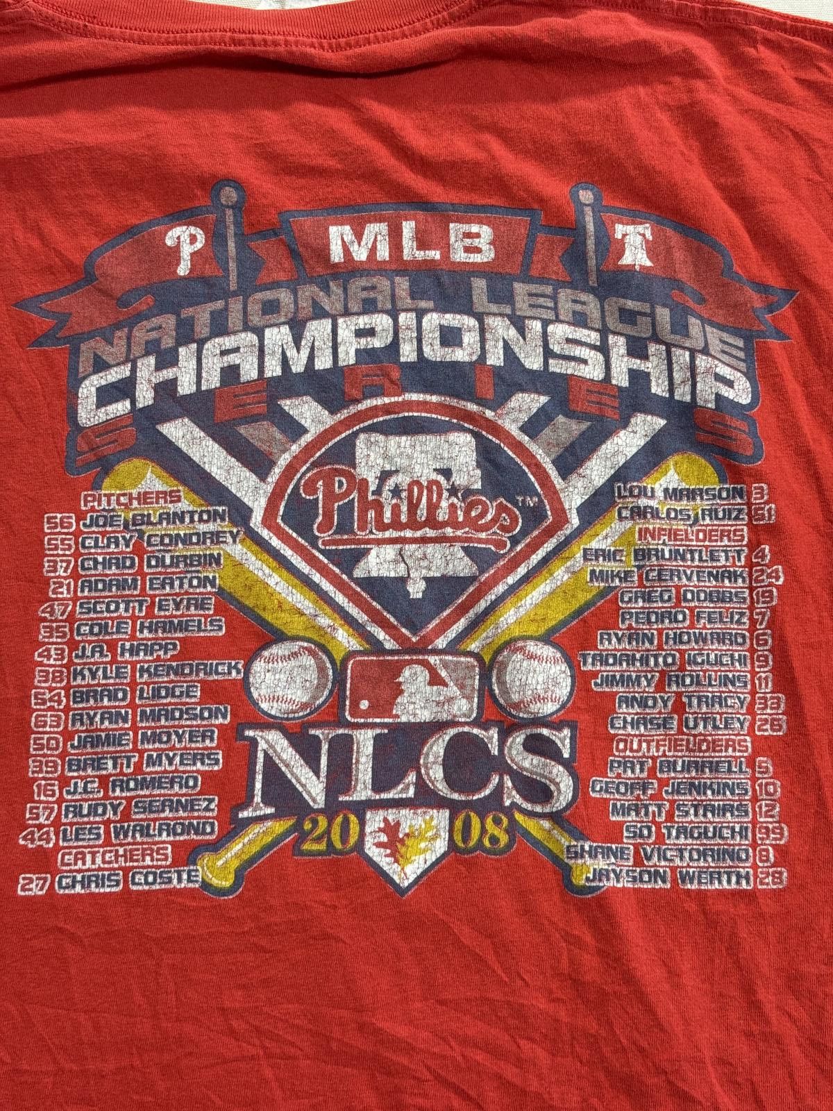 Jerzees Fightin Phils T-shirt Phillies NLCS 2008 Team Members LS 3XL Size US XXL / EU 58 / 5 - 5 Thumbnail