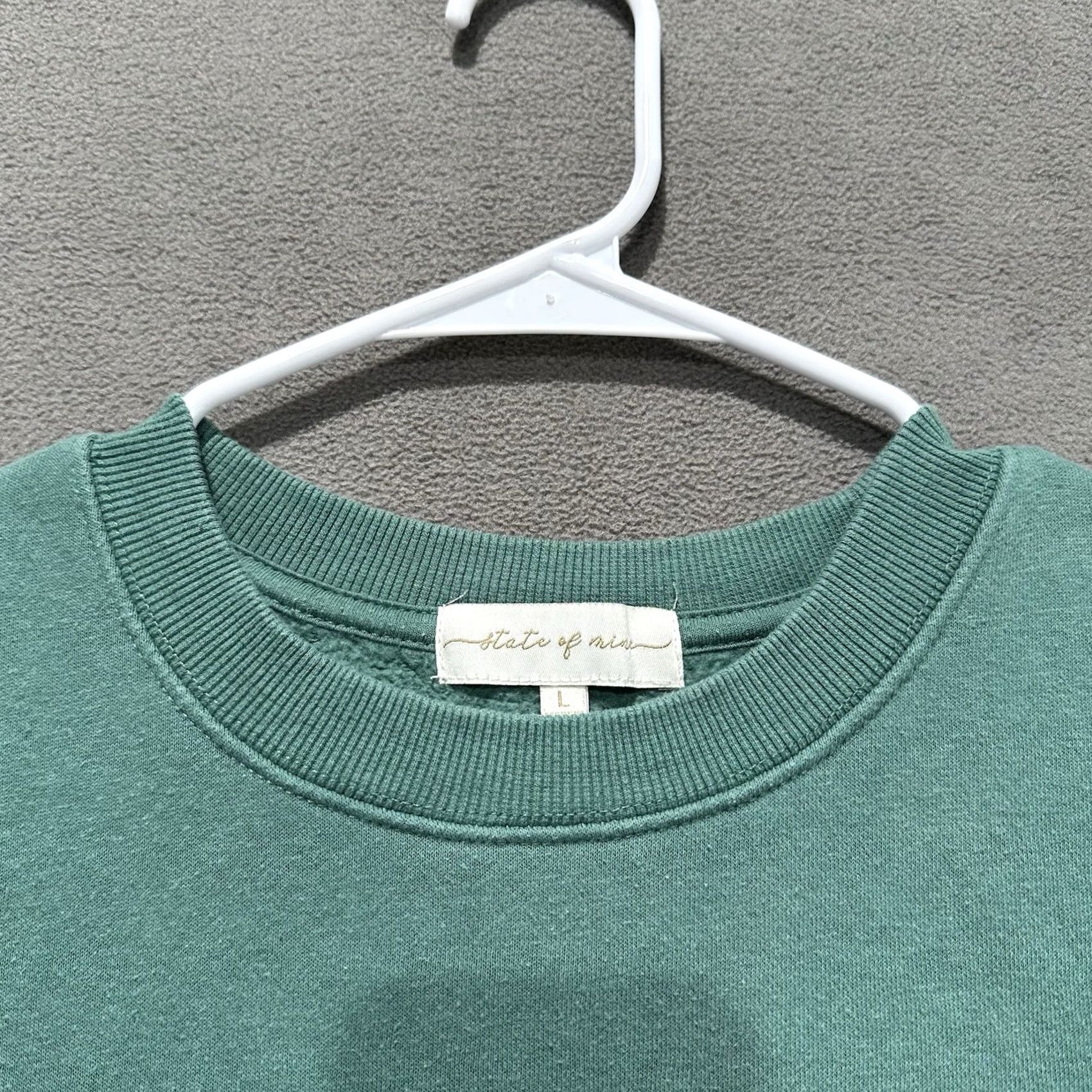 Vintage State of Mine Sweatshirt Womens Large Green Crew London Social Club Embroidered Size L / US 10 / IT 46 - 4 Thumbnail
