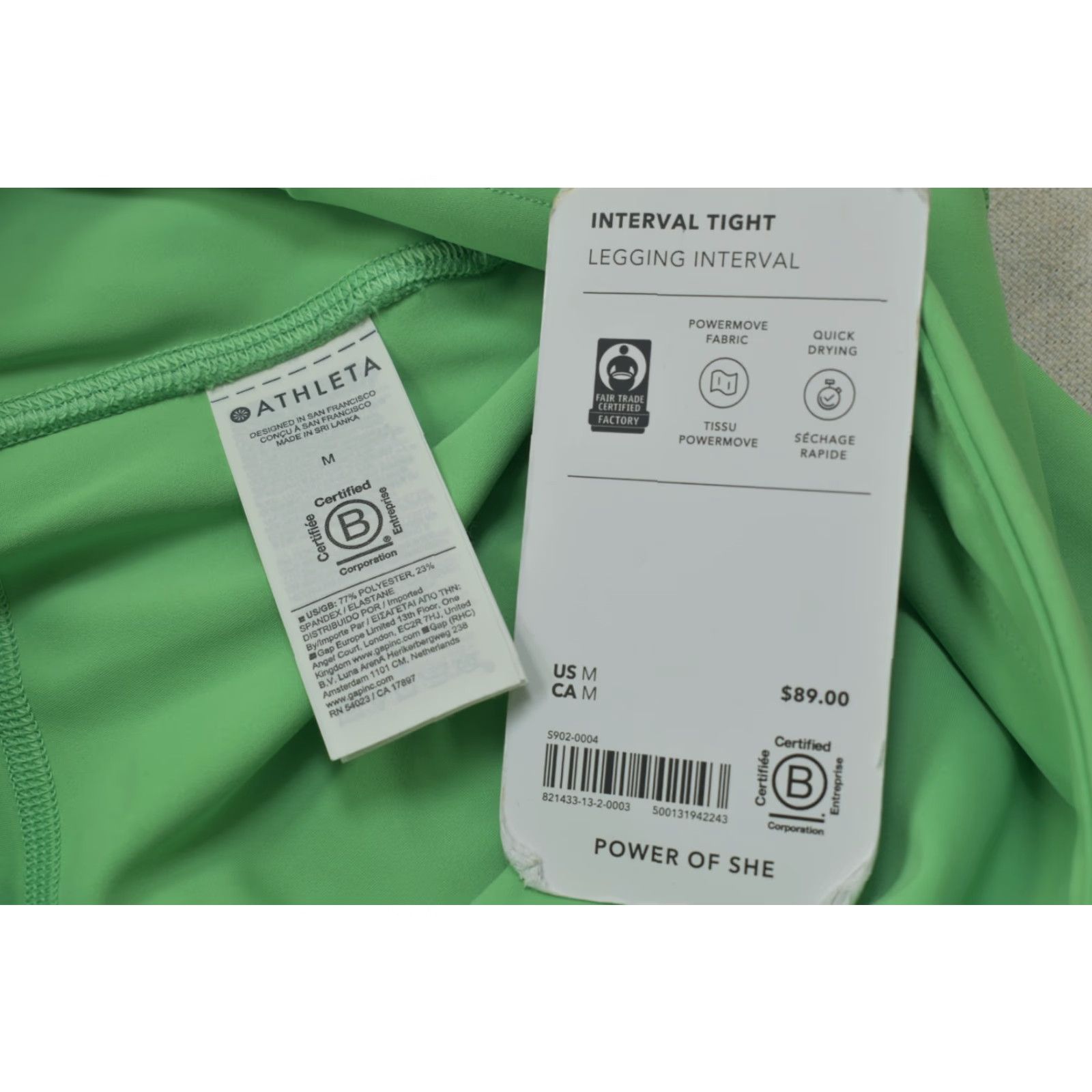 Athleta Athleta Interval Tight Leggings Green Size M New With Tags PowerMove Fabric Pants Womens Skinny Ankle Seasonal Spring Summer Fall Мedium Size 32" / US 10 / IT 46 - 2 Thumbnail