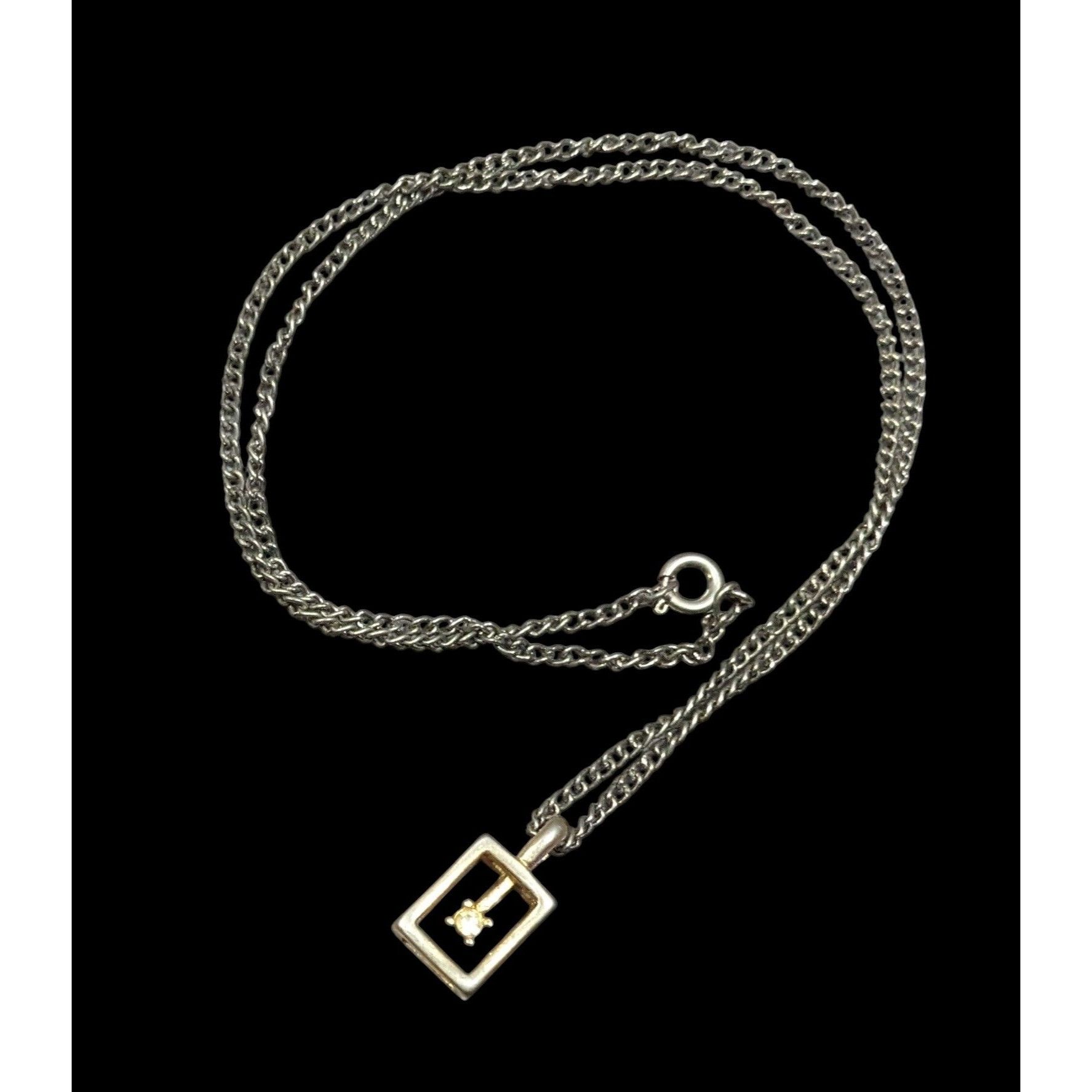 Other Vintage Gold Tone Caged Rhinestone Pendant Necklace Size ONE SIZE - 1 Thumbnail
