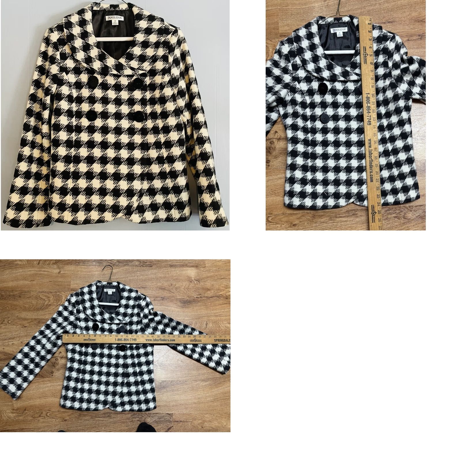 Pendleton Pendleton Houndstooth Jacket Wool Black & White Women’s Size 6 Medium Button Mid Length Multicolor Pattern Argyle/Diamond Wool Blend Lining Size M / US 6-8 / IT 42-44 - 9 Thumbnail