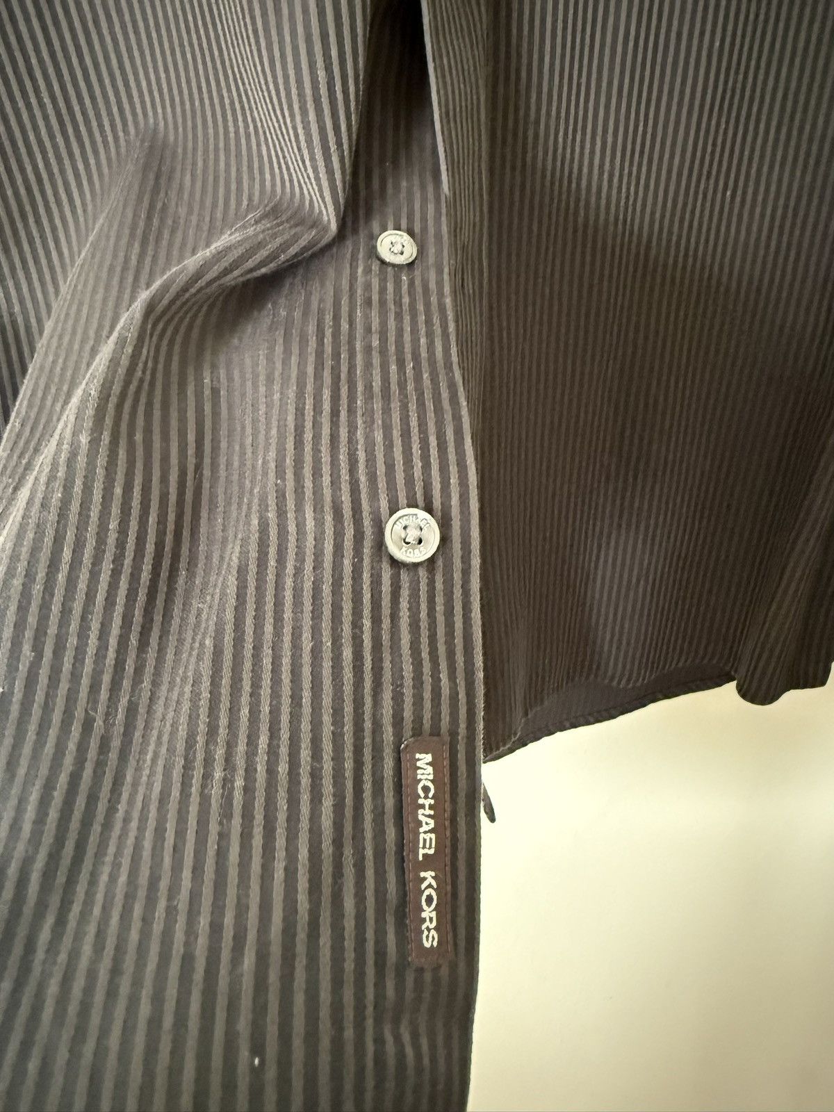 Michael Kors Vintage Stripe Collared Button Up Shirt Size US L / EU 52-54 / 3 - 4 Thumbnail