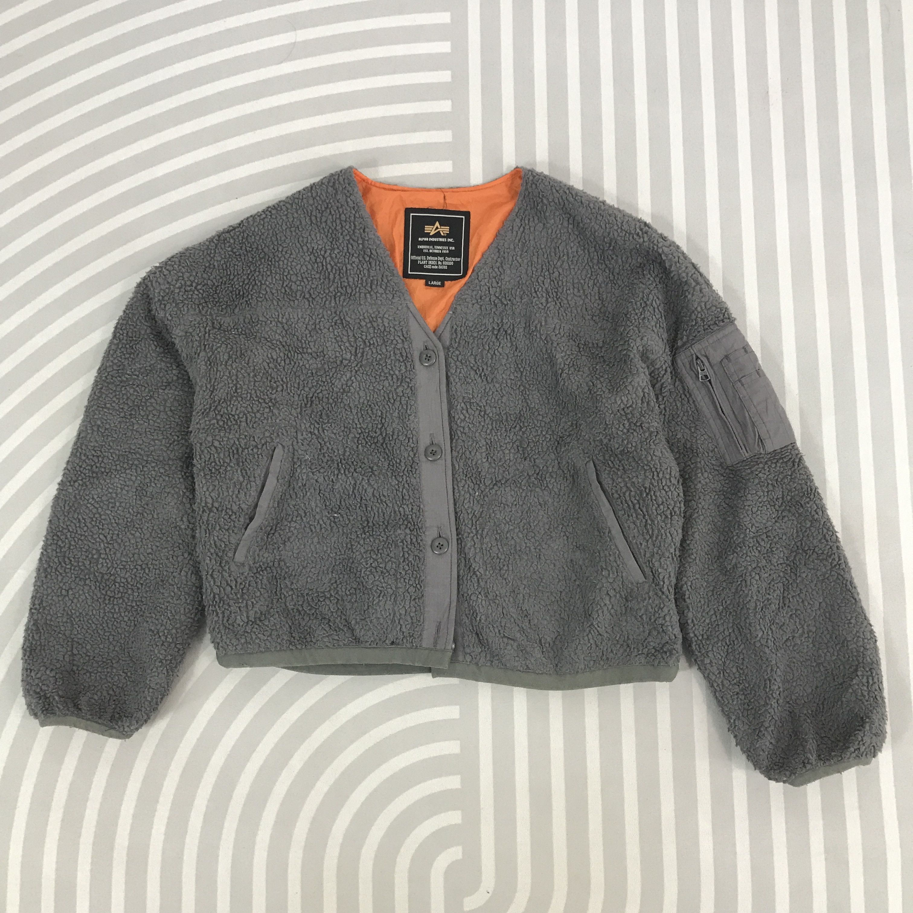 Alpha Industries × Vintage Vintage Alpha Industries sherpa fleece button Jacket Size US L / EU 52-54 / 3 - 1 Thumbnail