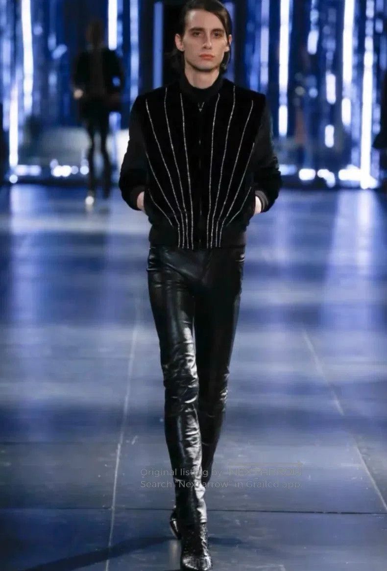 Saint Laurent Paris Saint Laurent Paris Rayon Crystal Studs Baseball Jacket Size US S / EU 44-46 / 1 - 6 Thumbnail