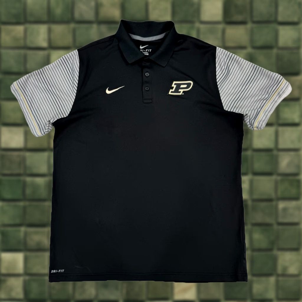 Nike Purdue Nike Dri-Fit Polo Shirt Men’s XL Fitted Black Size US XL / EU 56 / 4 - 1 Thumbnail