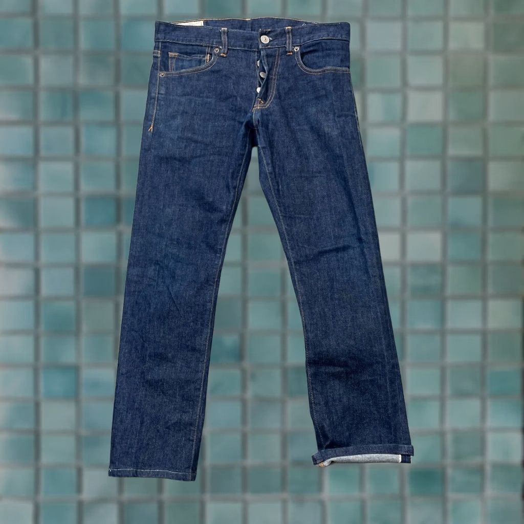 Denime Ace Rivington Jeans Womens 30 Blue Denim Tapered 5-Pocket Logo Stitch Dark Wash Regular 30in Inseam Mens Womens Girls Boys Size 30" / US 8 / IT 44 - 1 Thumbnail