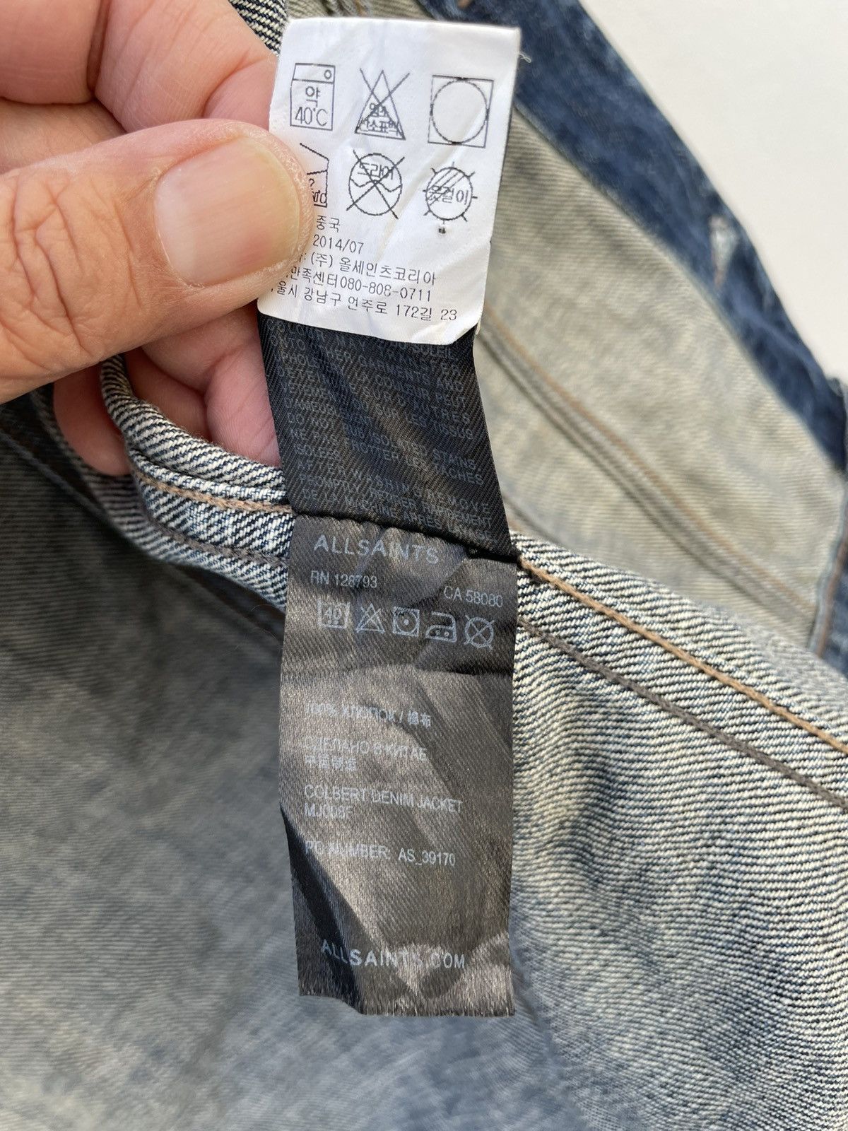 Allsaints AllSaints Colbert Denim Jacket S Indigo Faded Slim Trucker Size S / US 4 / IT 40 - 11 Thumbnail