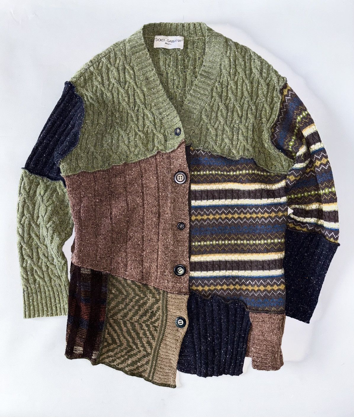 Dolce & Gabbana 80’s Maglie Dolce Gabbana Reconstructed knitted cardigan Size US M / EU 48-50 / 2 - 1 Thumbnail