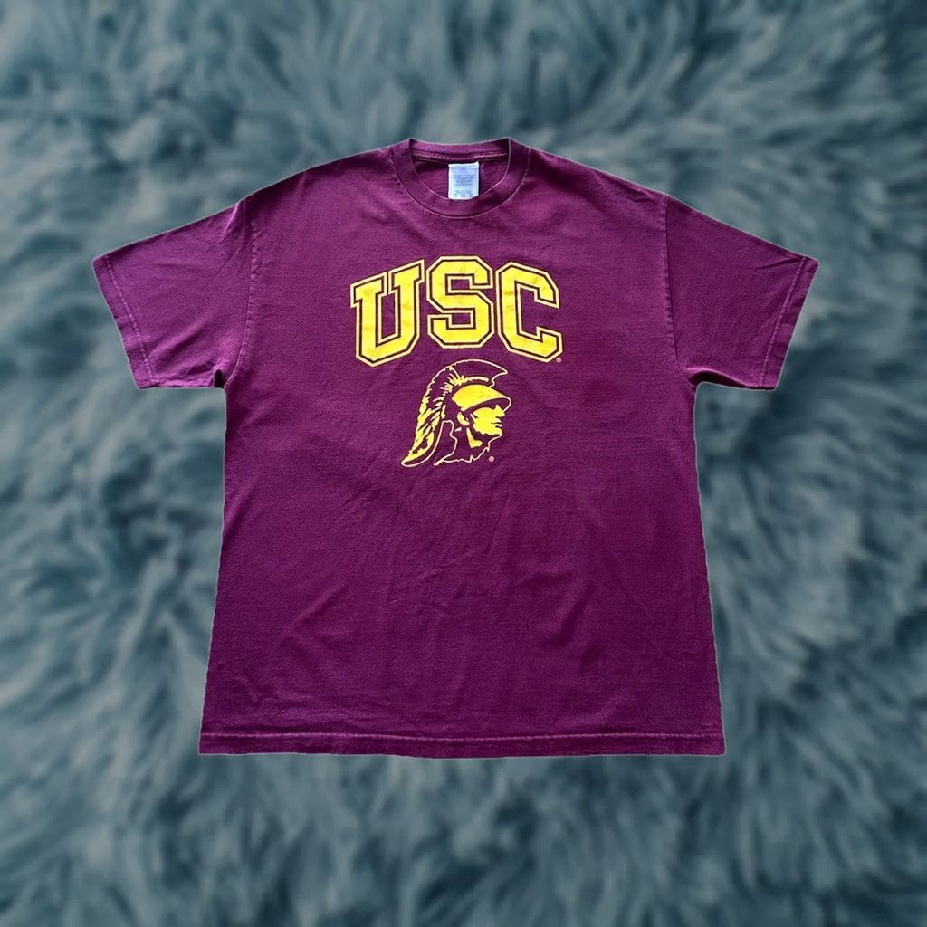 NCAA Vintage USC Alstyle T Shirt Size XL Y2K Trojans NCAA Cardinal Red Gold Print Men Size US L / EU 52-54 / 3 - 1 Thumbnail