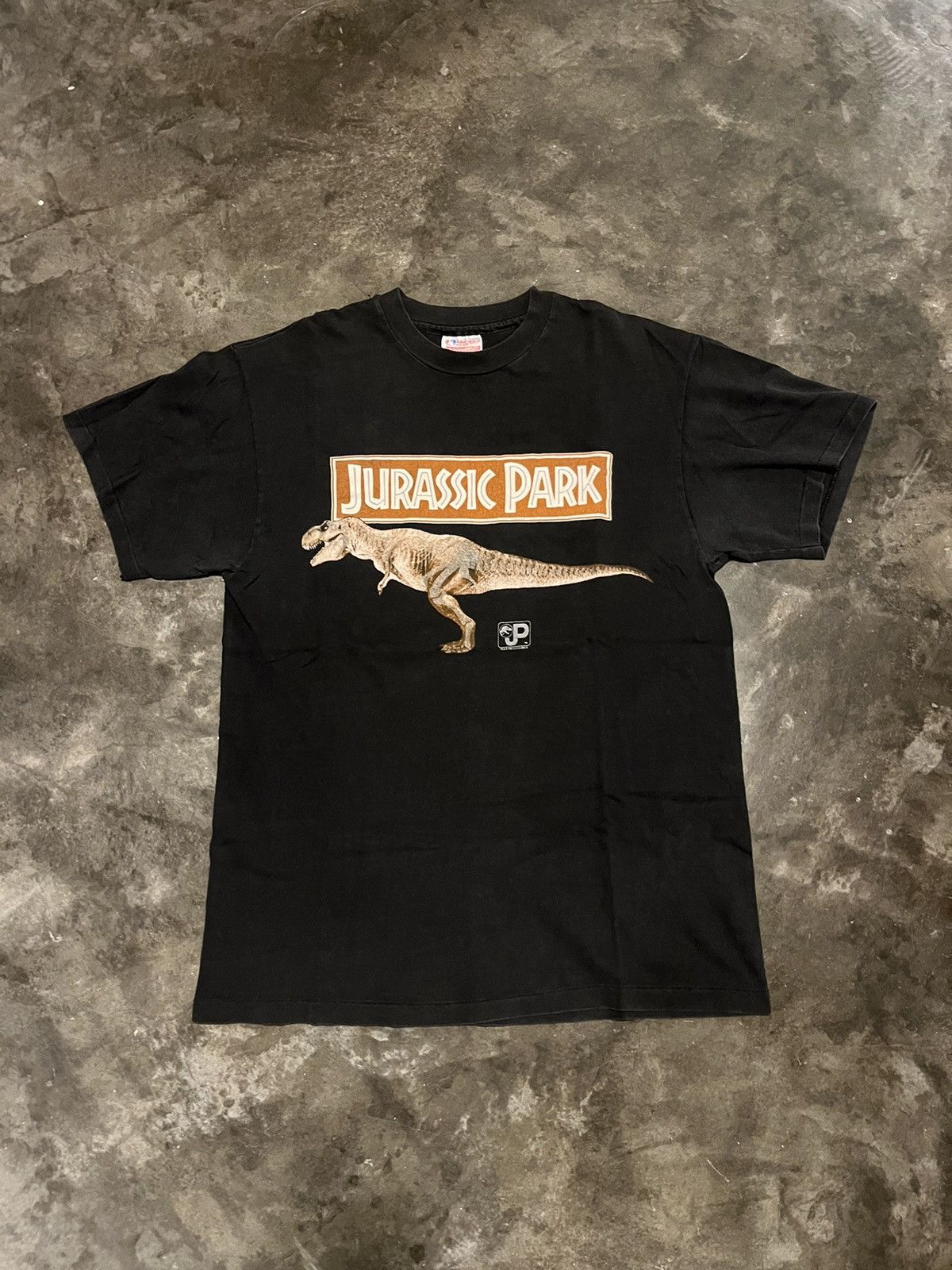 image of Grailed x Movie Vintage 1993 Jurassic Park Movie Tee (Glow In The Dark) in Black (Size Medium)