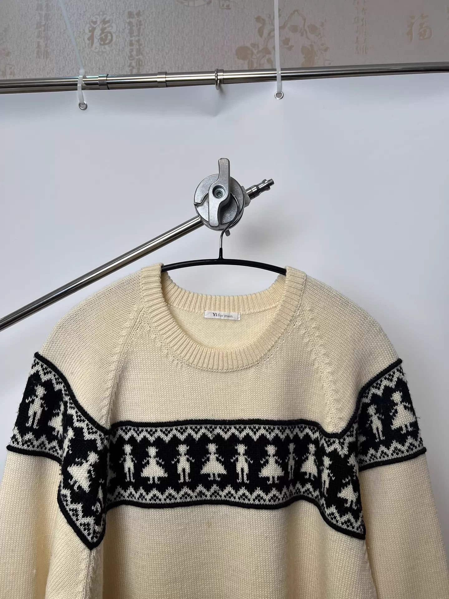 Yohji Yamamoto Yohji Yamamoto ys for man wool Fair Isle小人 knit sweater L Size US L / EU 52-54 / 3 - 3 Thumbnail