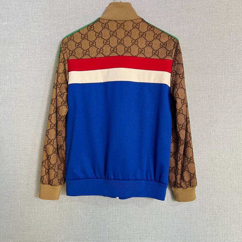 Gucci Gucci Blue color block full print old flower logo jacket 25 Size US XS / EU 42 / 0 - 2 Thumbnail