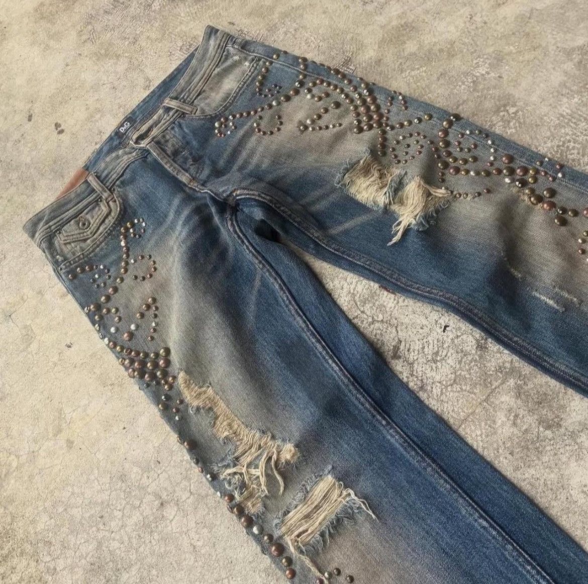 Dolce & Gabbana D&G 500 Hand Hammered stud jeans Size US 30 / EU 46 - 3 Thumbnail