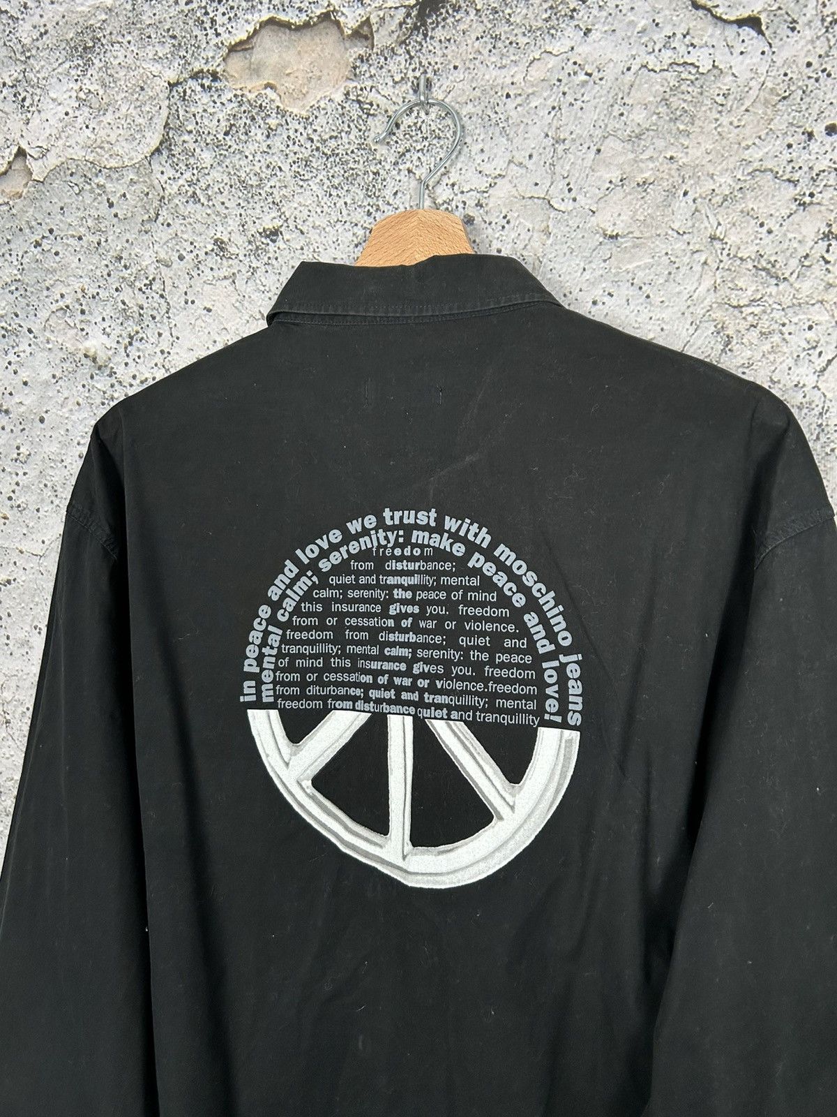 Designer Vintage Moschino Jeans 90s Peace Shirt Avant Garde Designer Size US XXL / EU 58 / 5 - 5 Thumbnail