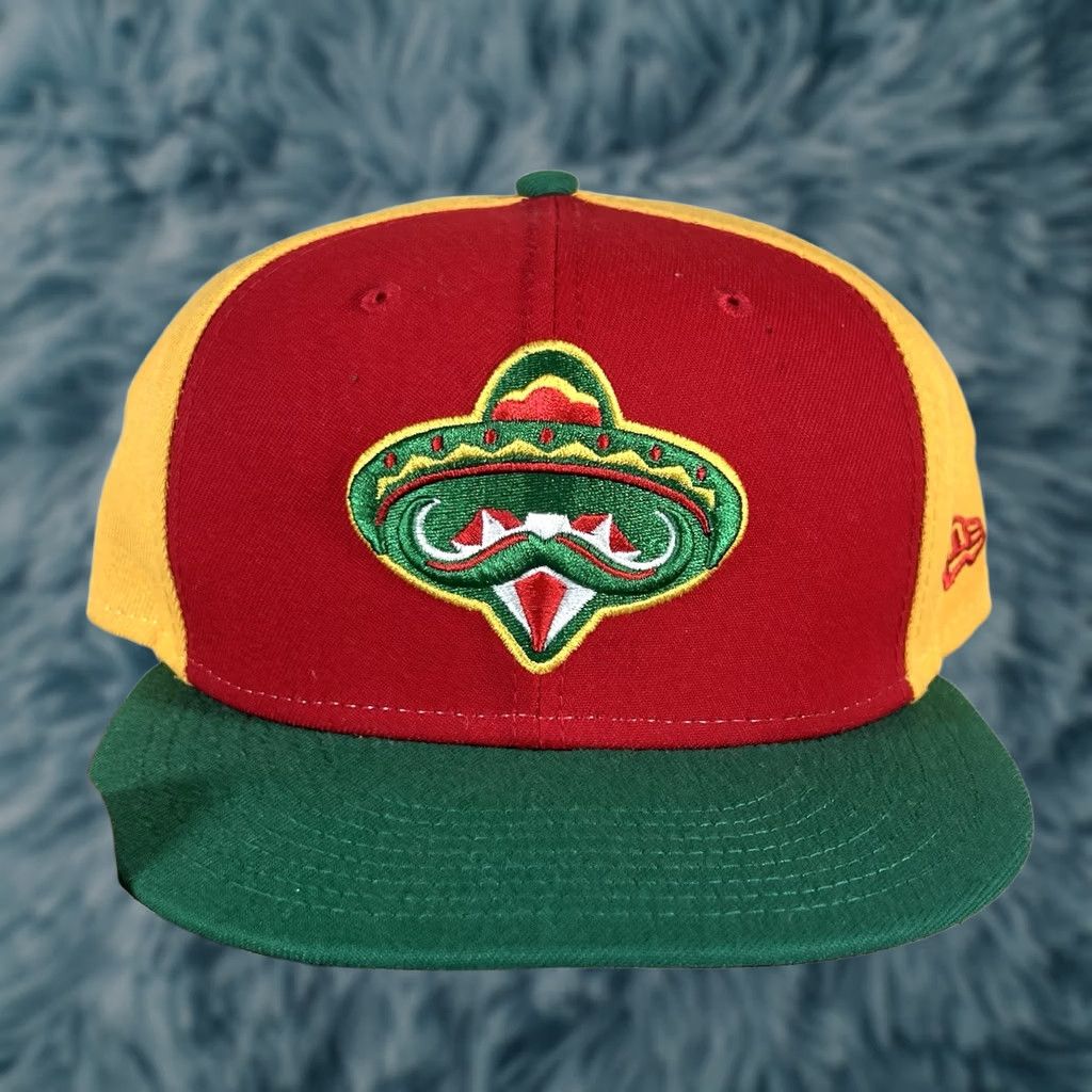 New Era New Era Diamantes de Arkansas 59FIFTY Two Tone Snapback Cap Hat Size 7 5/8 Men Yellow Cap Mens Size ONE SIZE - 1 Thumbnail