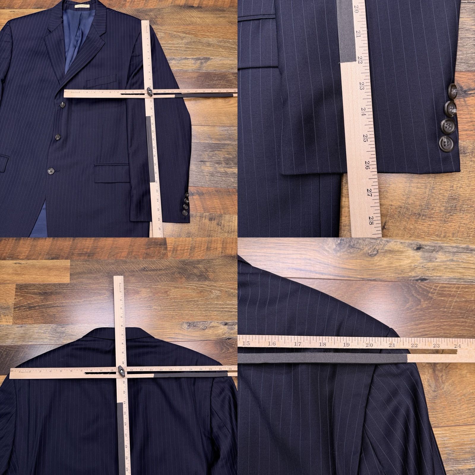 Ralph Lauren Lauren Ralph Lauren Suit Jacket Blazer Men 48 Long Navy Wool Striped Notch Lapel Two-Button Single-Breasted Dry Clean Only Size 48R - 9 Thumbnail