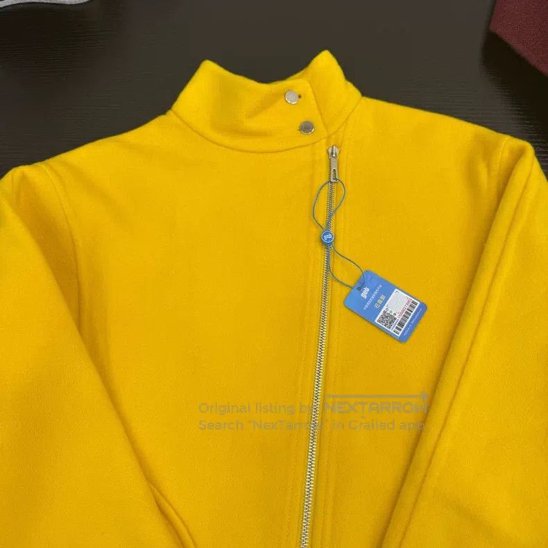 Hermes Hermes Bright yellow diagonal zip cashmere jacket Size XS / US 0-2 / IT 36-38 - 3 Thumbnail