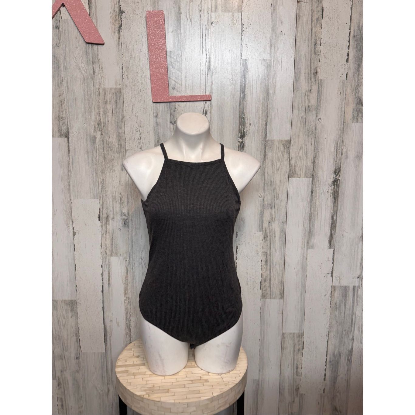 Wild Things Wild Fable Charcoal Gray Ribbed High Neck Bodysuit – Size XL Size XL / US 12-14 / IT 48-50 - 2 Thumbnail