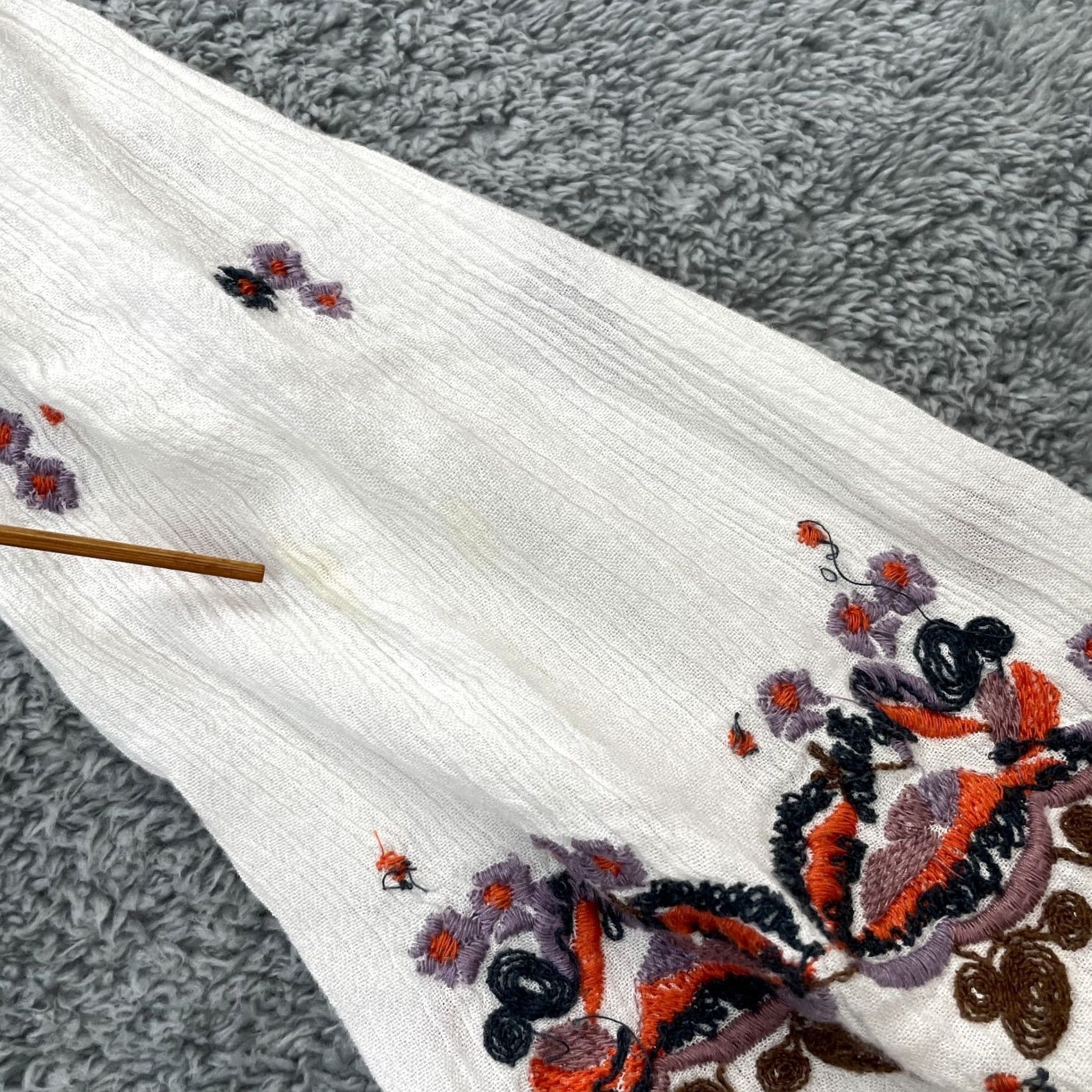 Free People Free People Dress Womens M White Mini Floral Embroidered Bell Sleeve Bohemian City 90s Style Womens Size M / US 6-8 / IT 42-44 - 6 Thumbnail