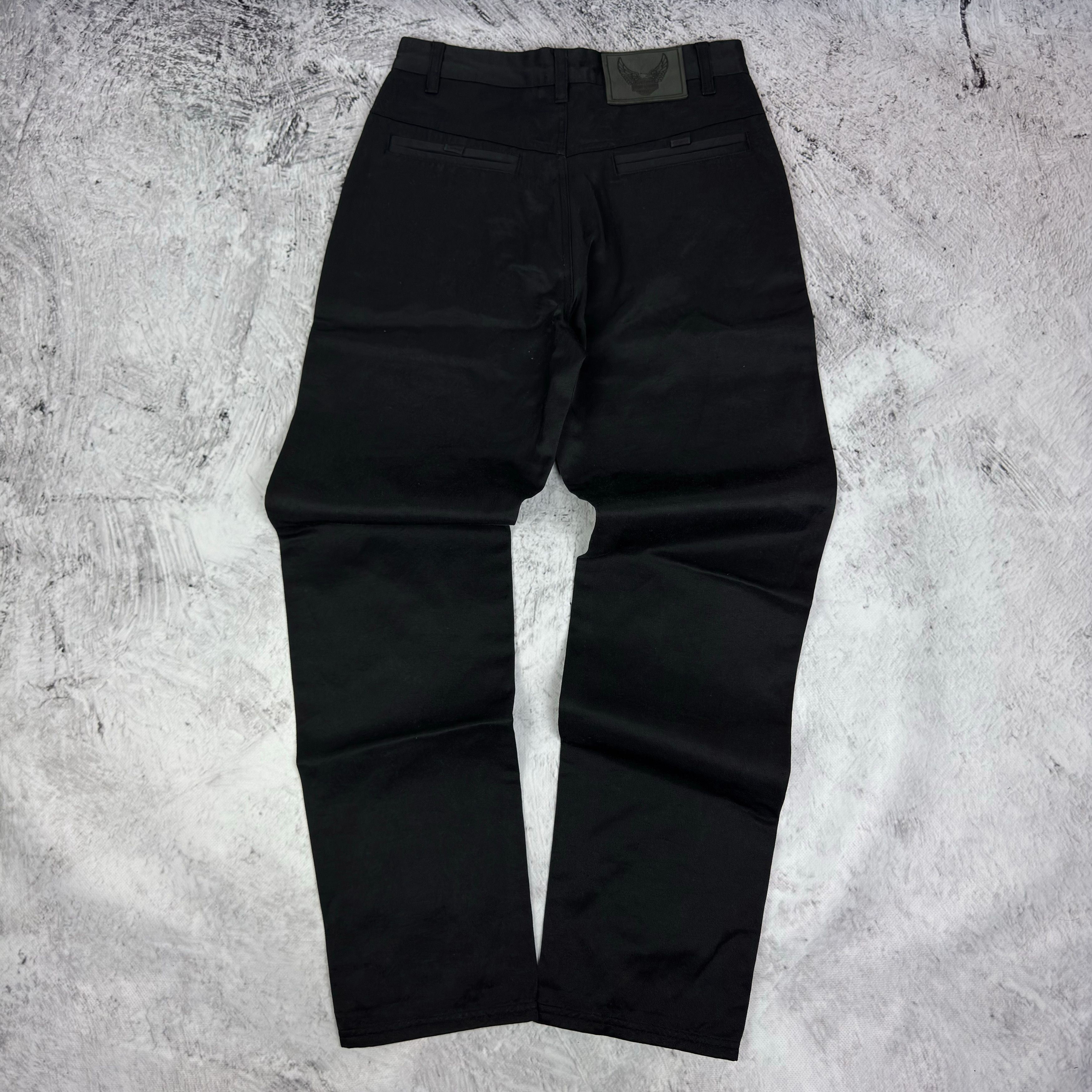 Harley Davidson Harley-Davidson Women's Black Cotton Straight Leg Pants 6 Size 28" / US 6 / IT 42 - 6 Thumbnail