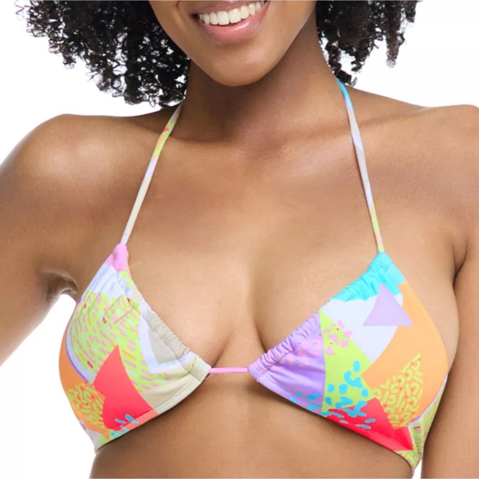 Body Glove Women Colorblock Halter Swim Bikini Top Size M in Pink
