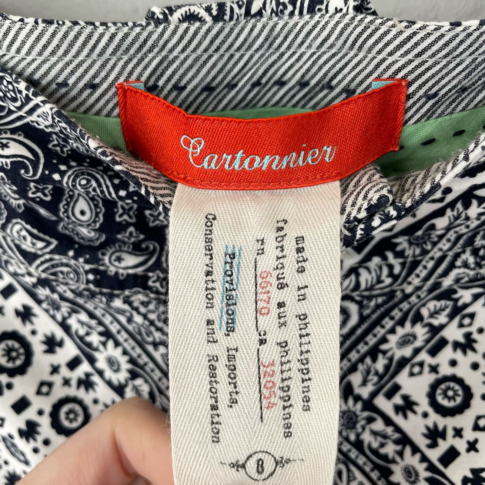 Anthropologie Cartonnier Bandana Print Shorts 8 Geometric Casual Pockets Size 30" / US 8 / IT 44 - 4 Thumbnail