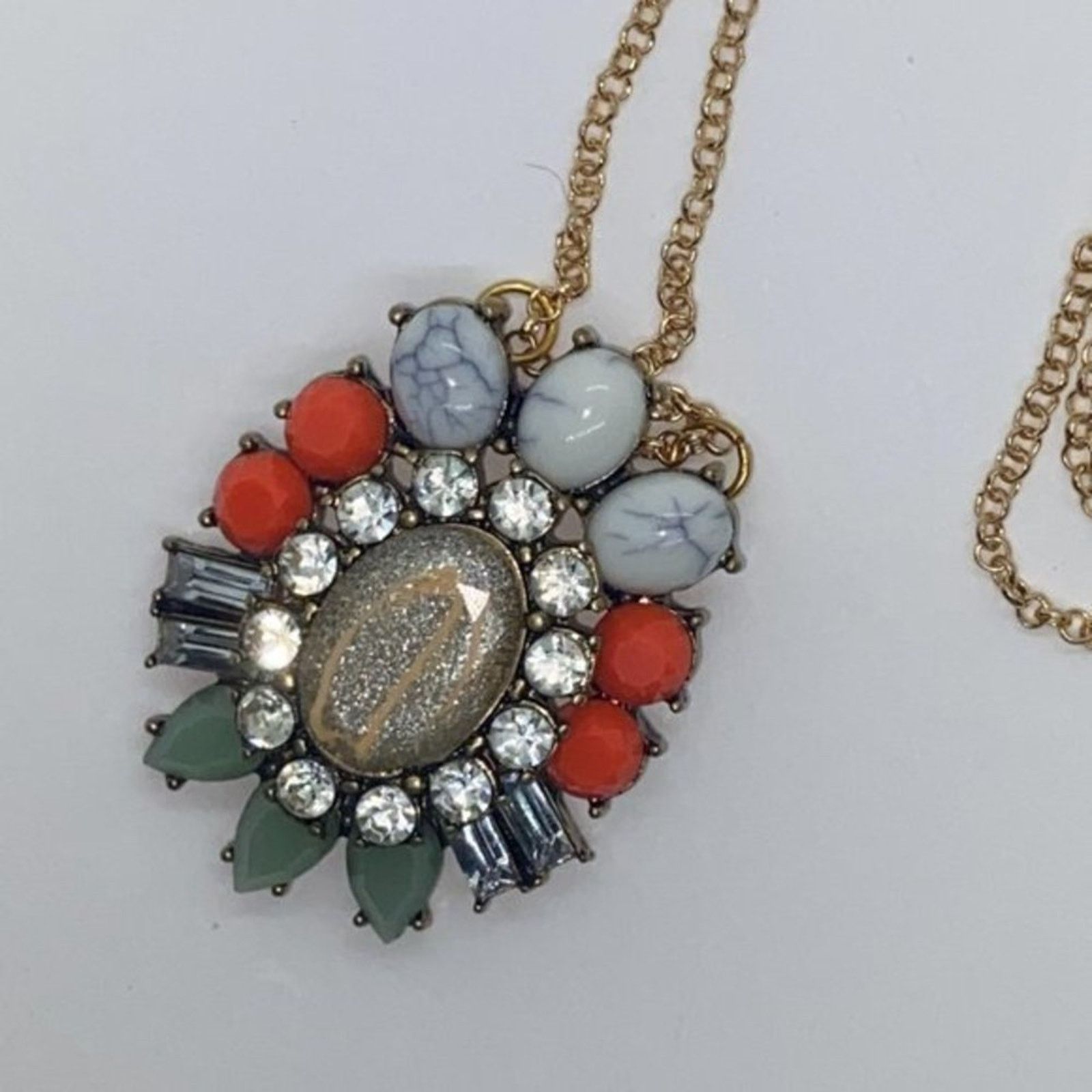 Handmade Bronze-Tone Glitter Sparkle Rhinestone Necklace Size ONE SIZE - 4 Thumbnail