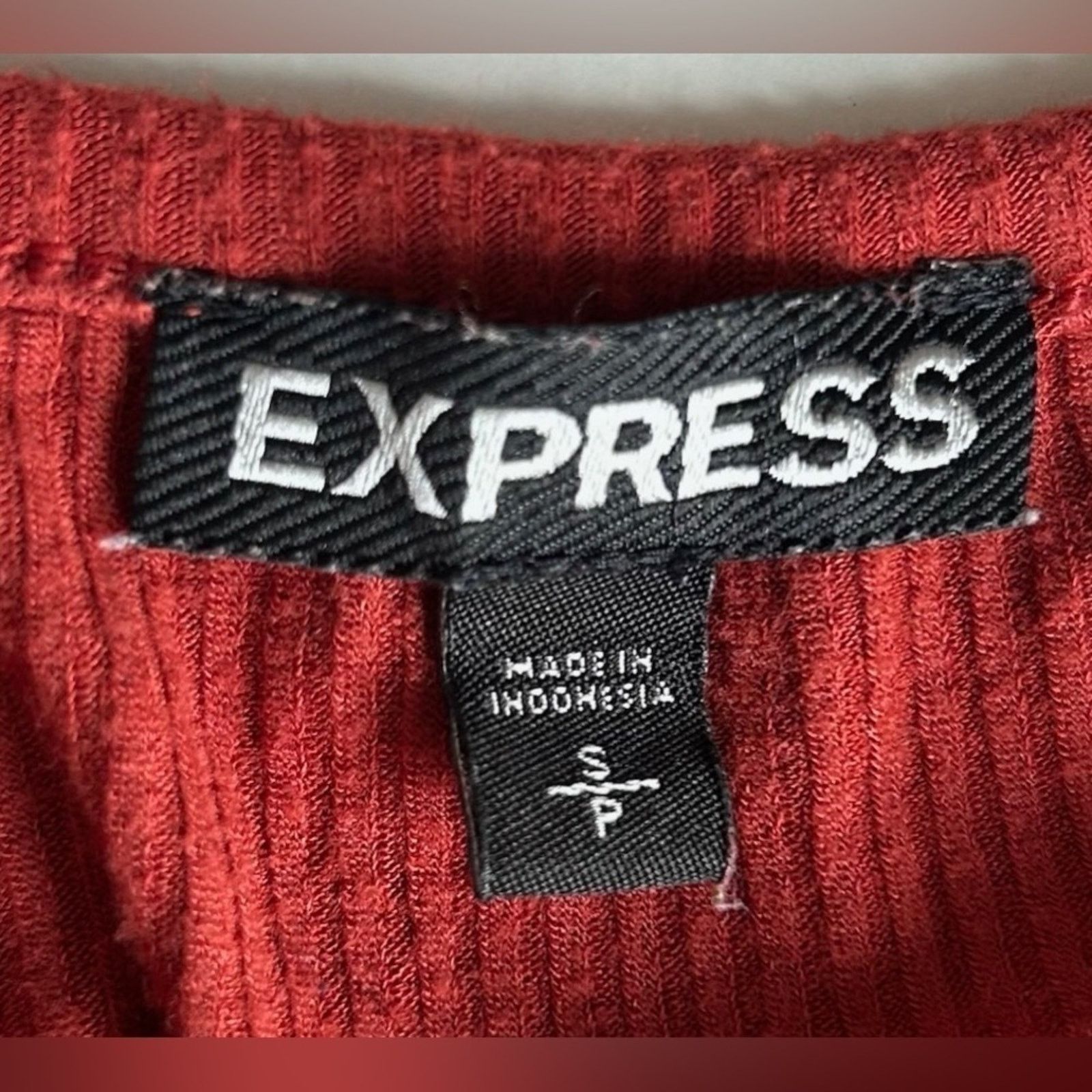 Express Express | Red Orange Long Sleeve Shirt Zipper Front | Small Size S / US 4 / IT 40 - 3 Thumbnail