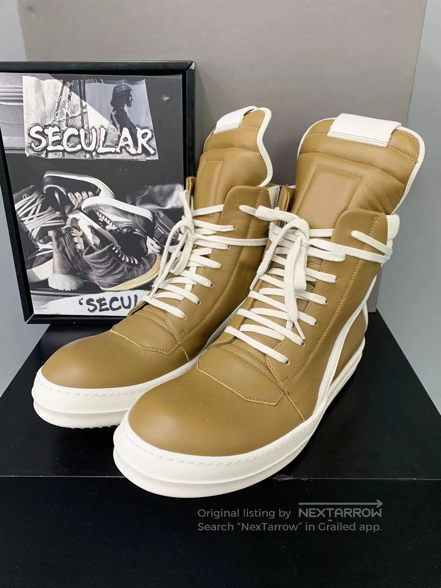 Rick Owens rick owens geobasket yellow leather casual shoes. Size US 7 / EU 40 - 4 Thumbnail