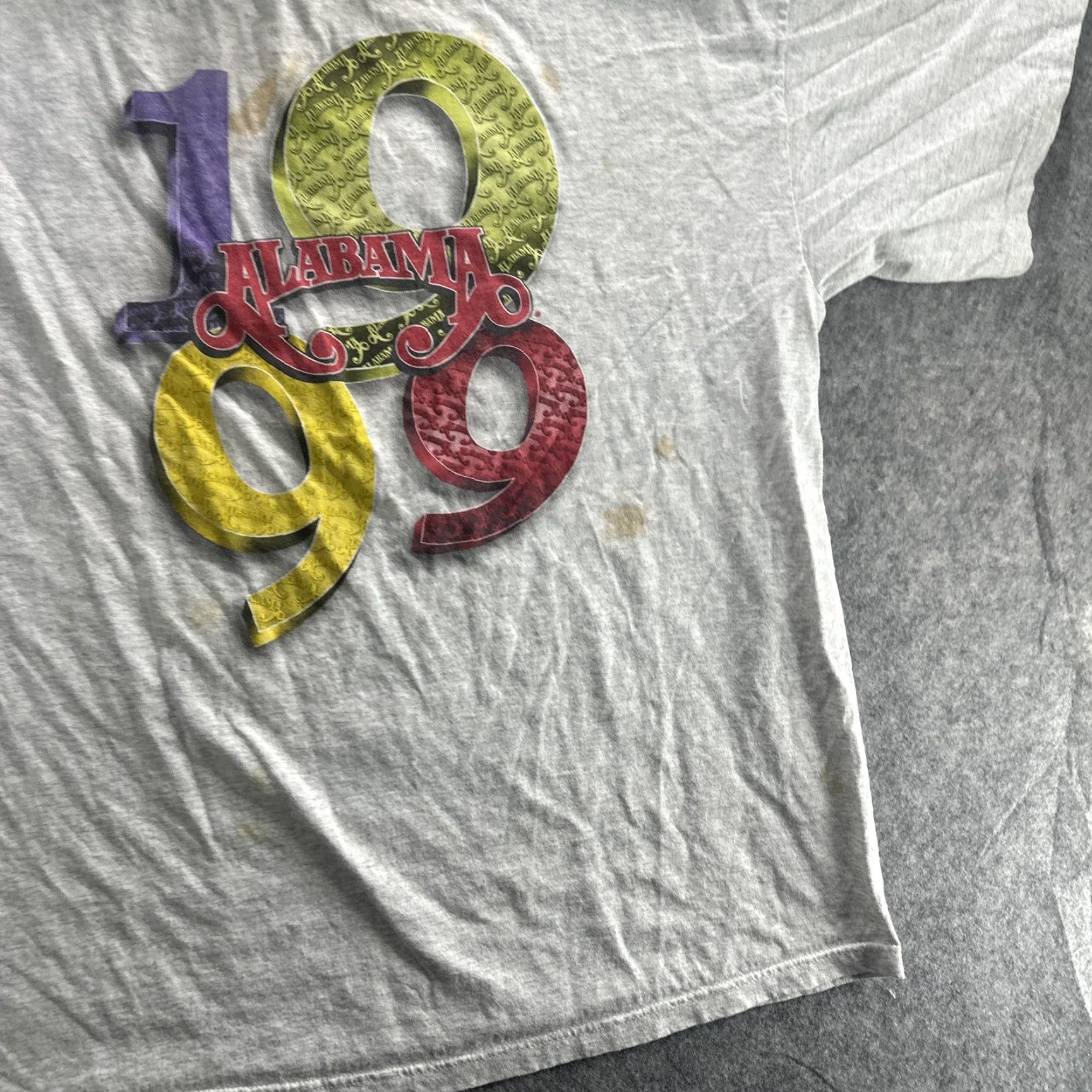 Tultex VINTAGE Alabama Band T-Shirt Mens 3XL Cotton Gray 1999 Tour 90s Y2K Music Concert Tee Size US XXL / EU 58 / 5 - 4 Thumbnail