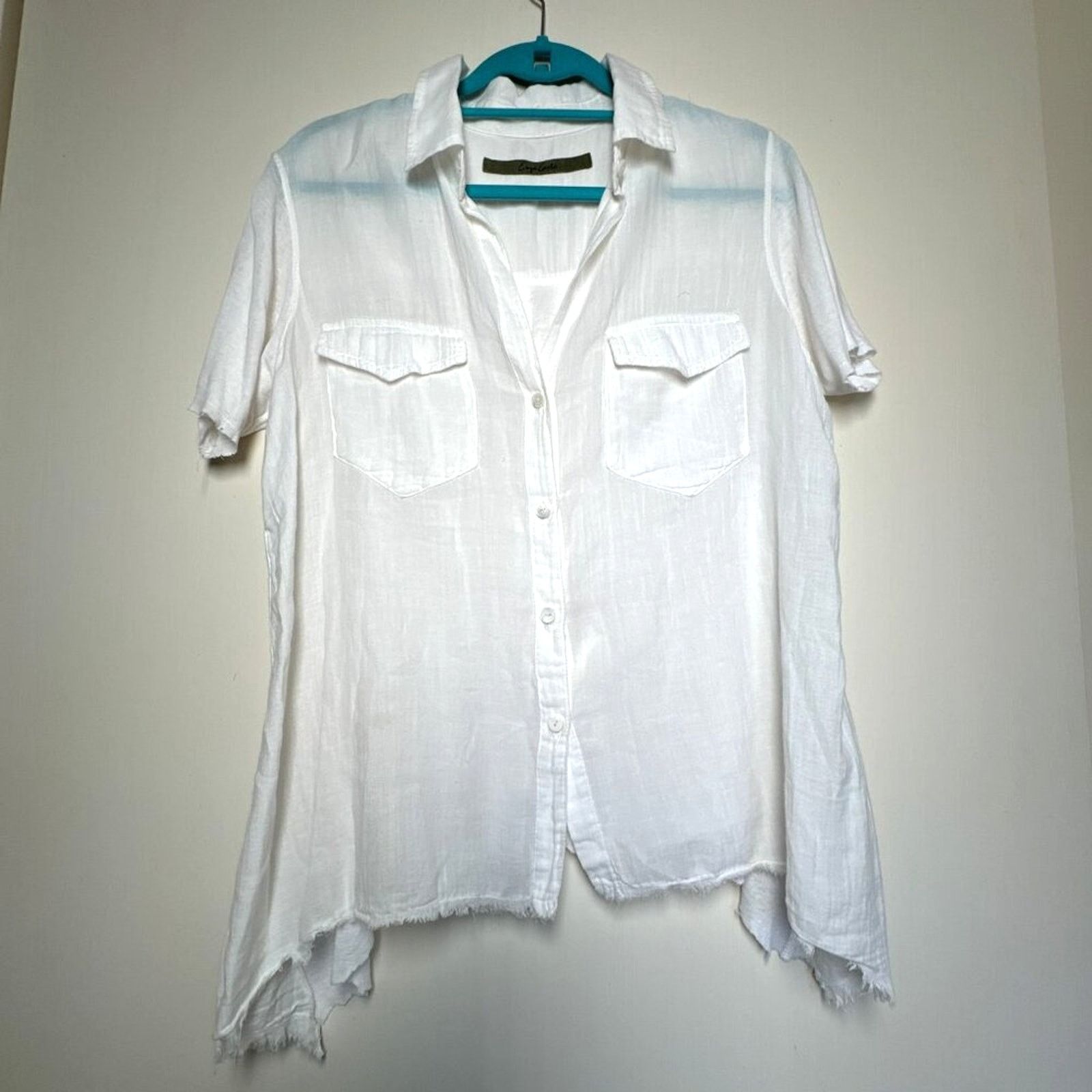 Enza Costa Enza Costa Italian Pima Cotton blend Shirt Raw Edge Hem sz M Size M / US 6-8 / IT 42-44 - 1 Thumbnail