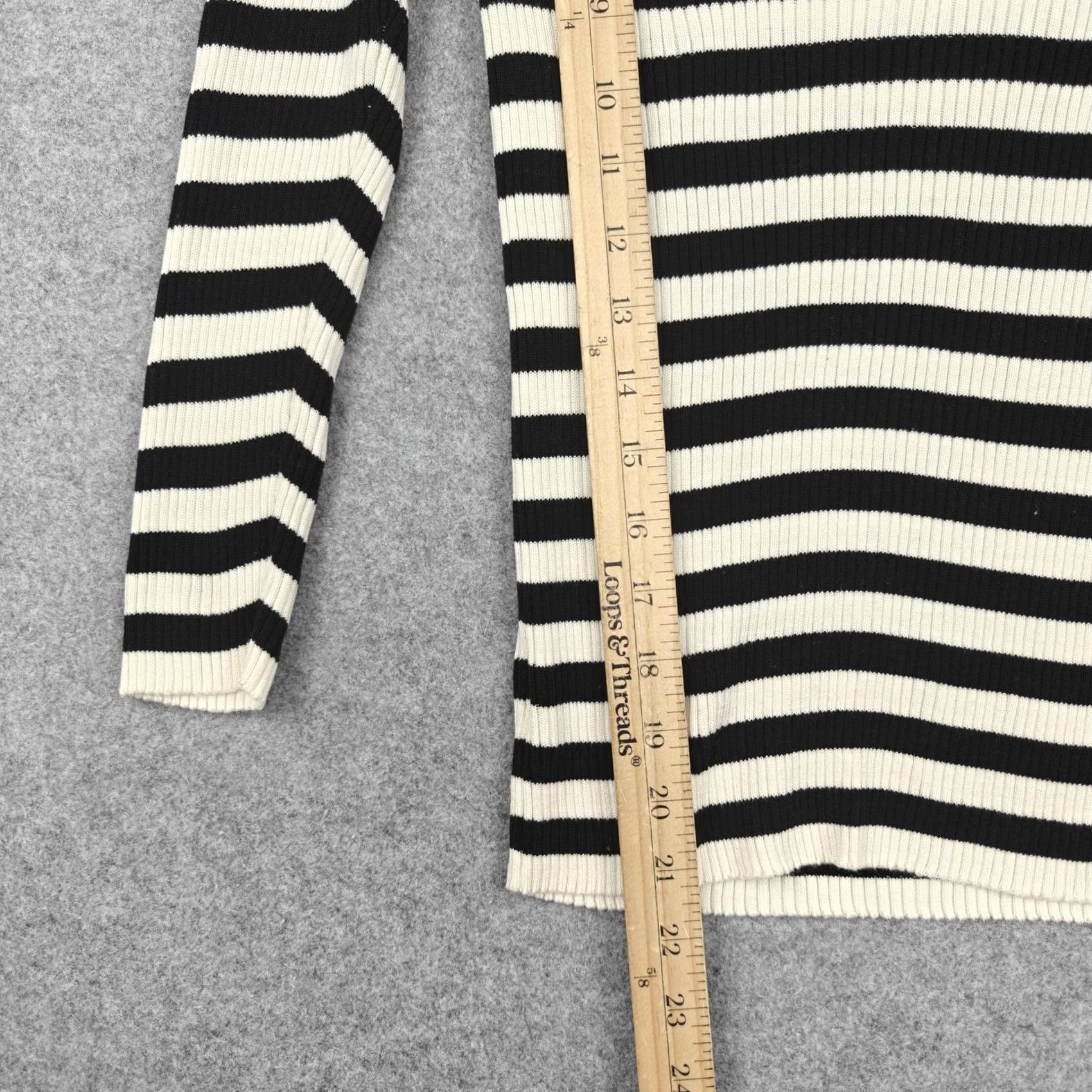 Ralph Lauren Lauren Ralph Lauren Sweater Womens Small Black White Stripe Knit Boat Neck Size S / US 4 / IT 40 - 5 Thumbnail