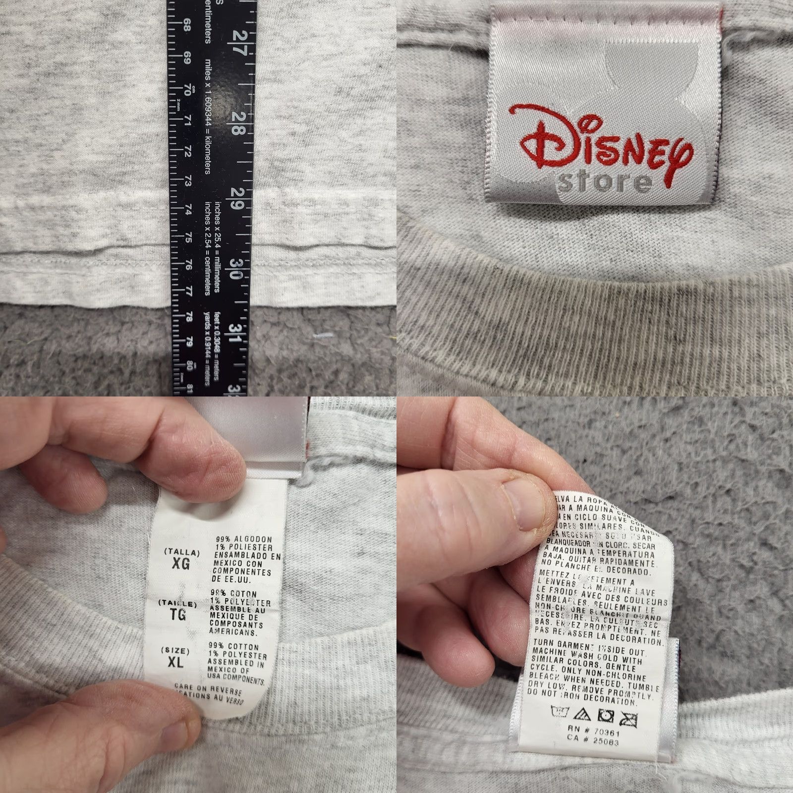 Disney Disney World Mickey Mouse T-Shirt Men's XL Tall Gray Graphic Short Sleeve Shirt Size US XL / EU 56 / 4 - 8 Thumbnail