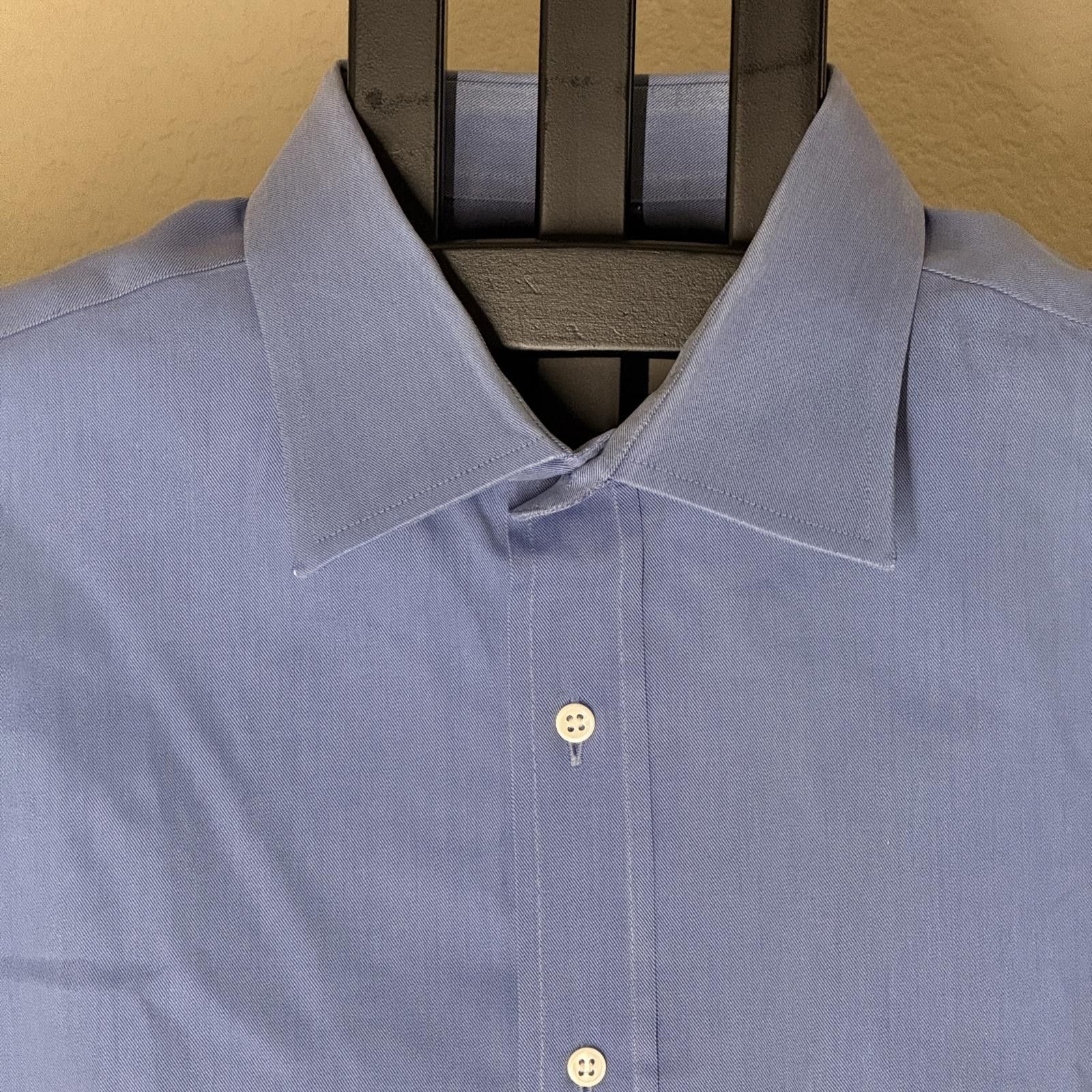 Ermenegildo Zegna Ermenegildo Zegna Light Blue Dress Shirt Long Sleeve 18 / 40 Size 48R - 2 Thumbnail