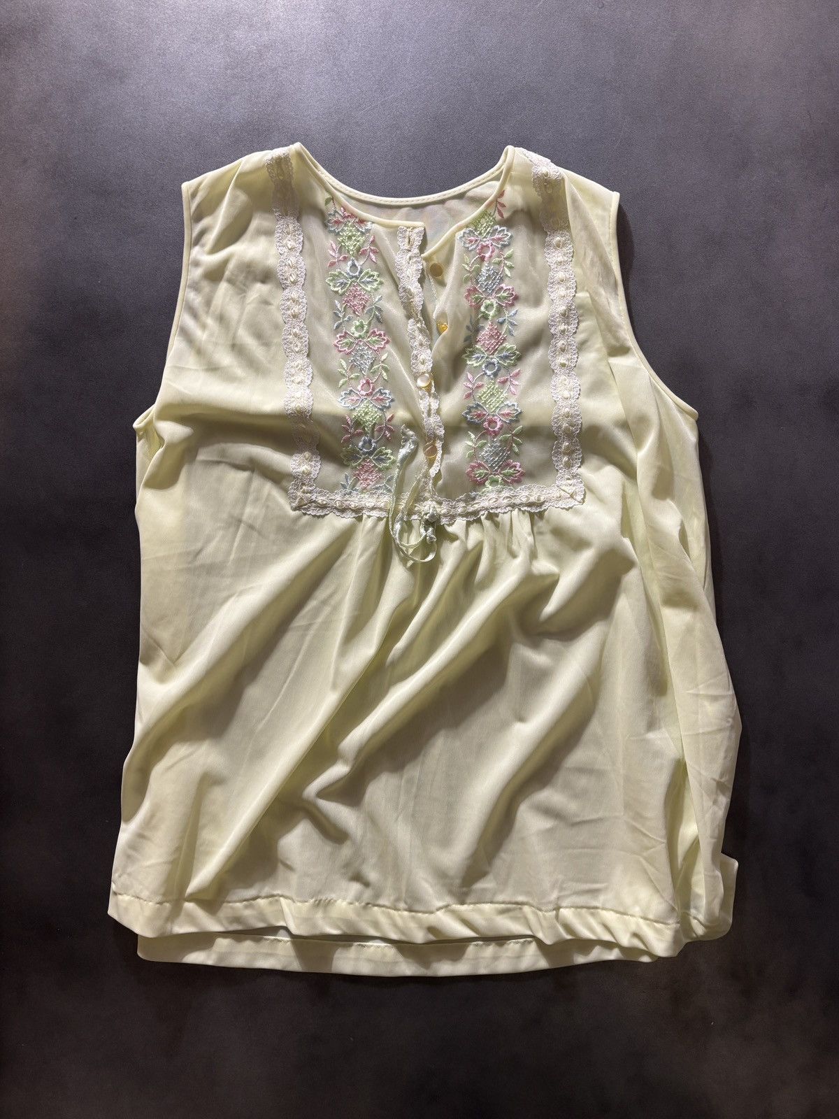 Vintage 1970s Vintage Gilead Slip Dress Chiffon Camisole Chemise 70s Size M / US 6-8 / IT 42-44 - 10 Thumbnail